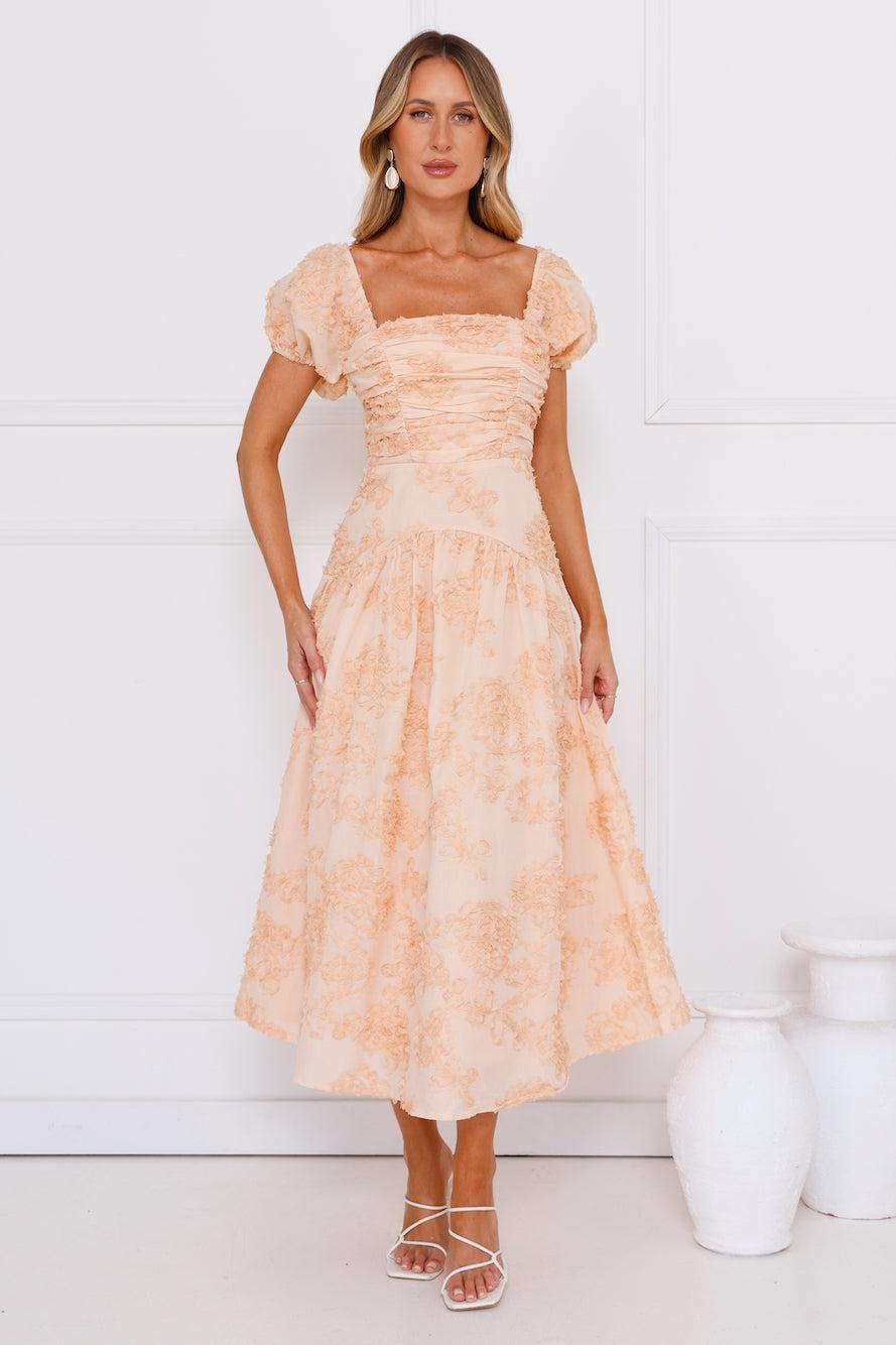 Experience Best Dressed Midi Dress Peach Product Image
