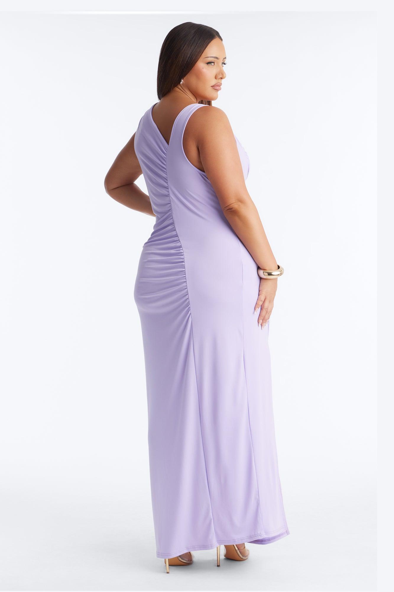 Analise Asymmetrical Maxi Dress - Lavender Female Product Image