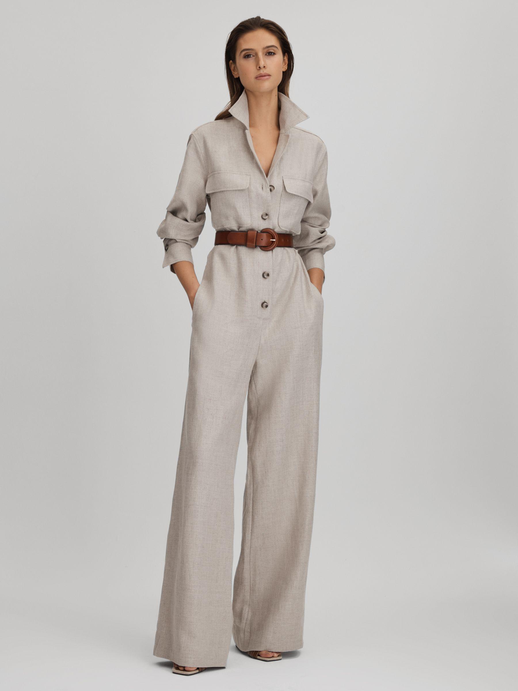 Leather Round Buckle Belt in Tan Product Image