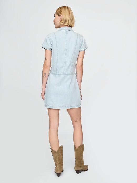 UltraSoft Denim Mini Shift Dress Product Image