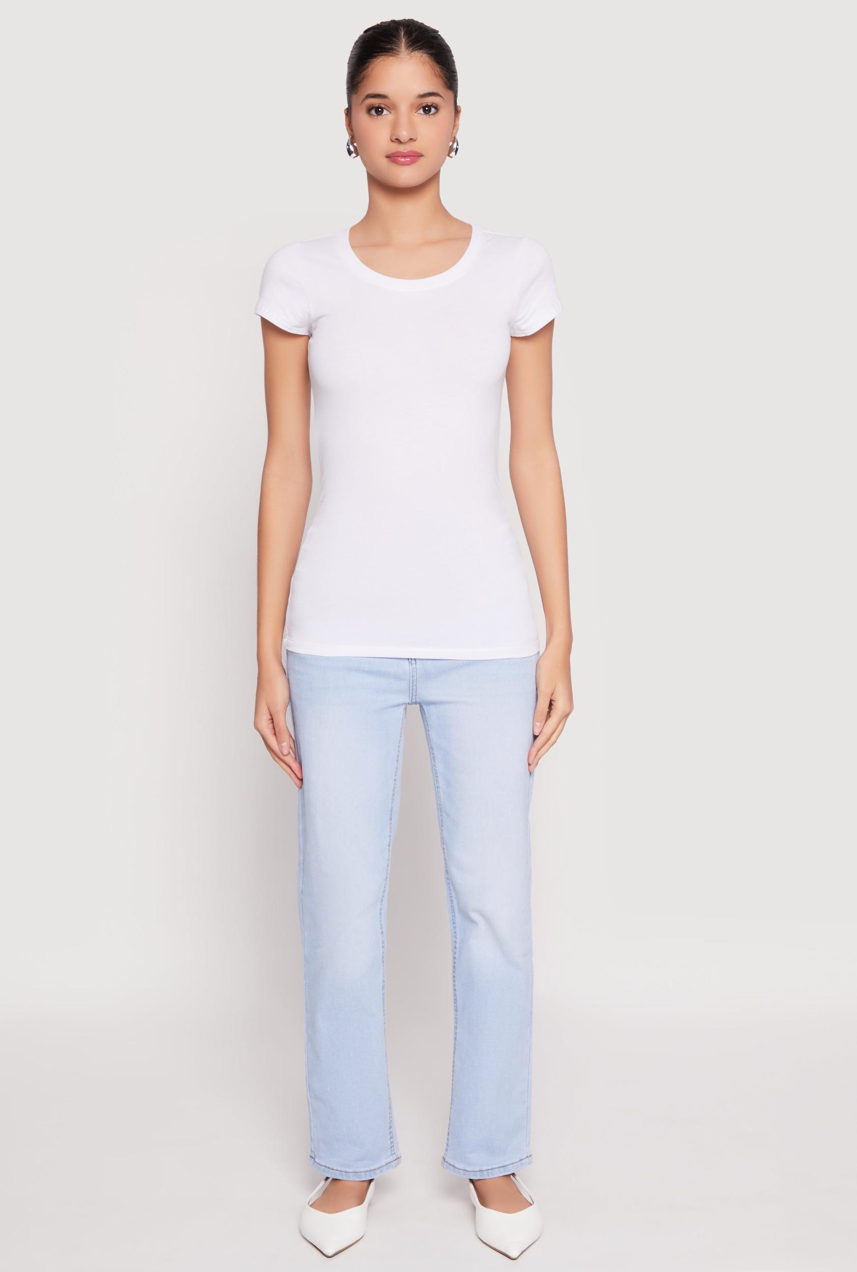 Womens Basic Scoop Neck Tee Product Image