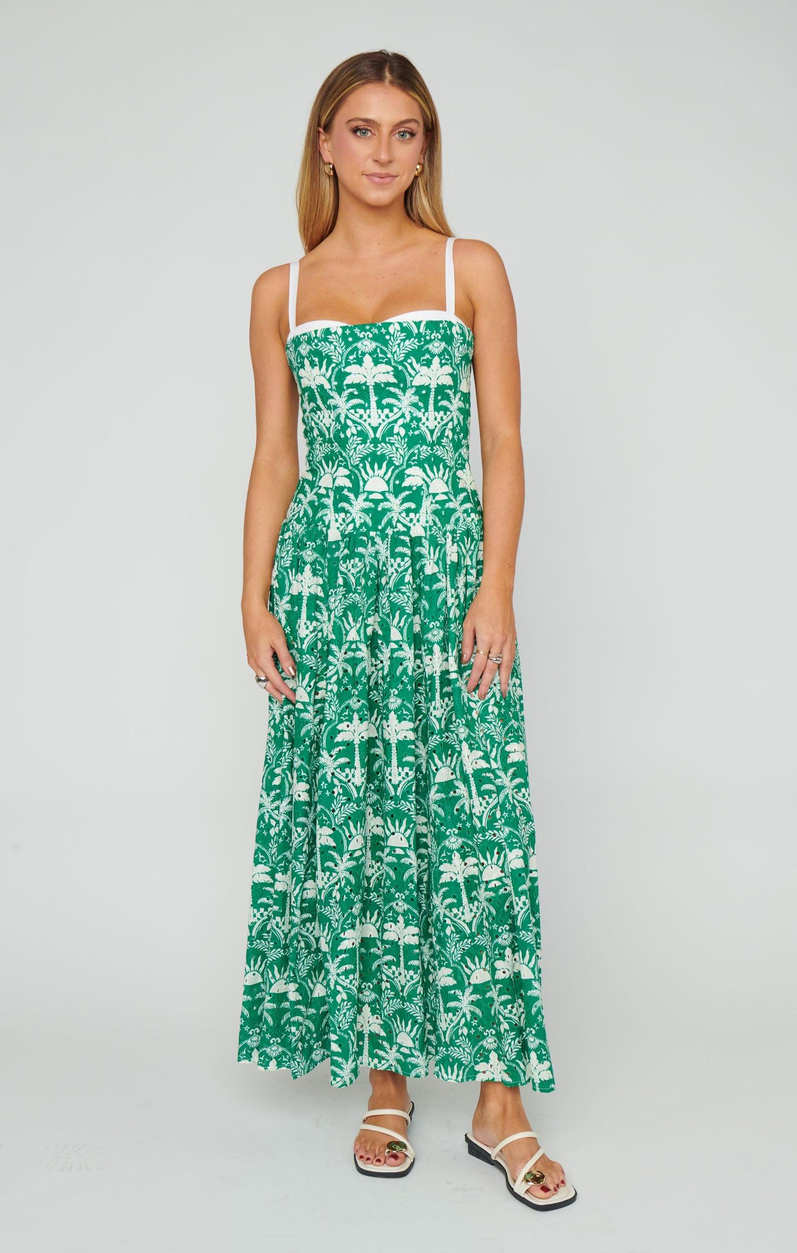 Hepburn Midi Dress ~ Tiki Palms Product Image