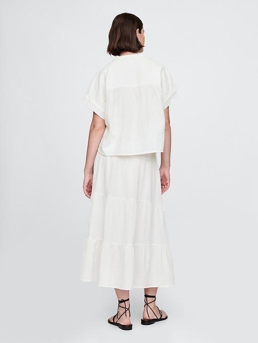 Cotton Gauze Tiered Maxi Skirt Product Image