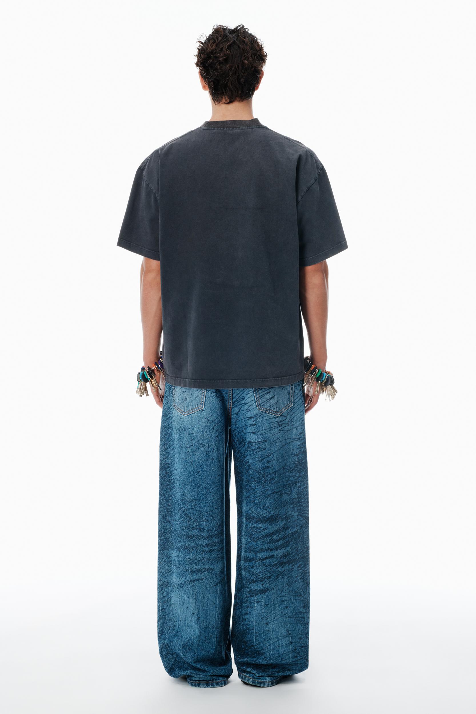 Black Cotton Oversized Logo Tee Product Image