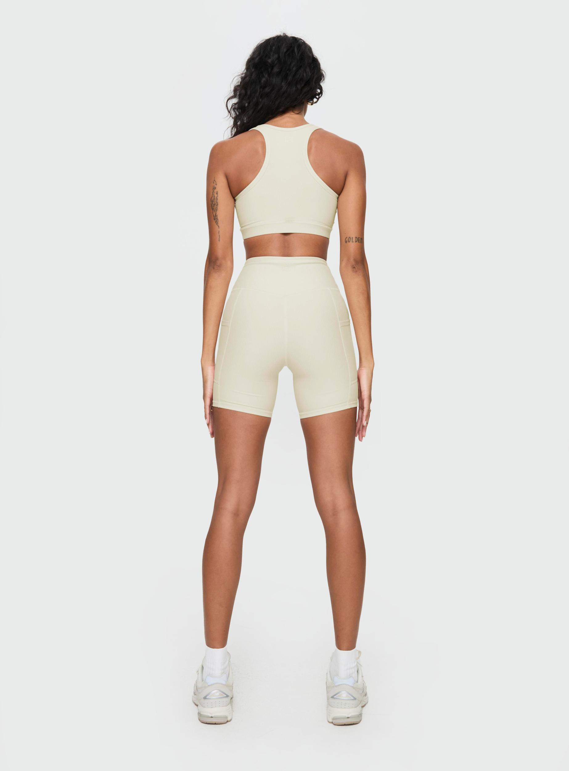 Power Activewear Rib Shorts Latte Product Image