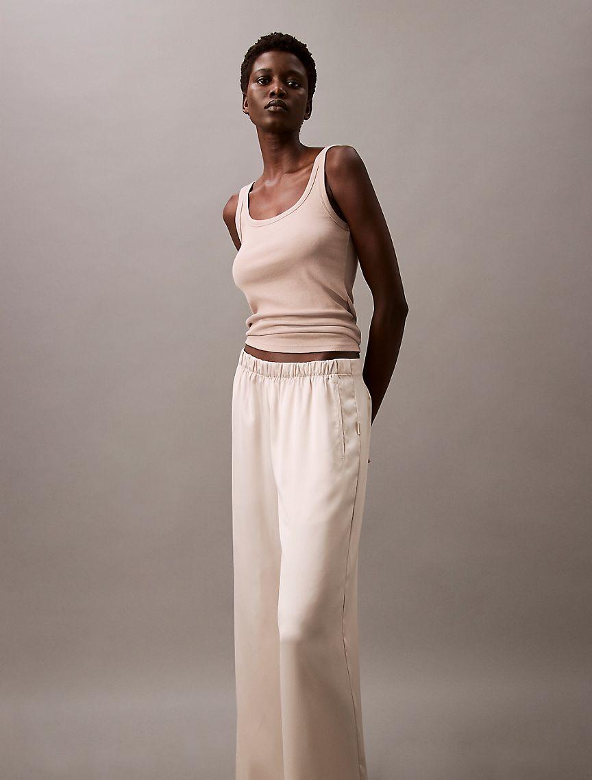 Satin Wide Leg Sleep Pants Product Image