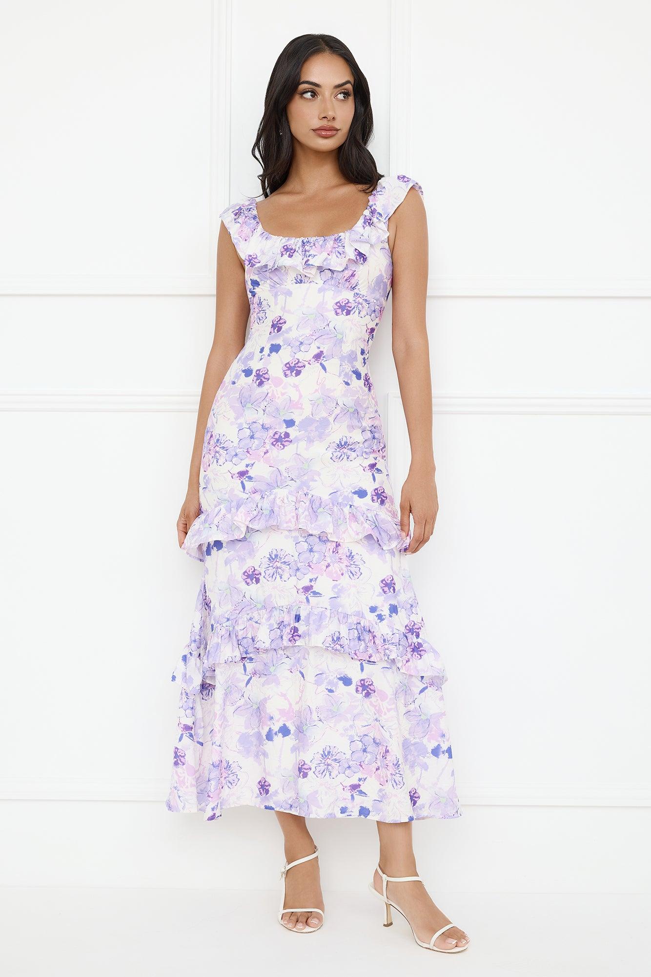 Midnight Magnolia Maxi Dress Purple Product Image