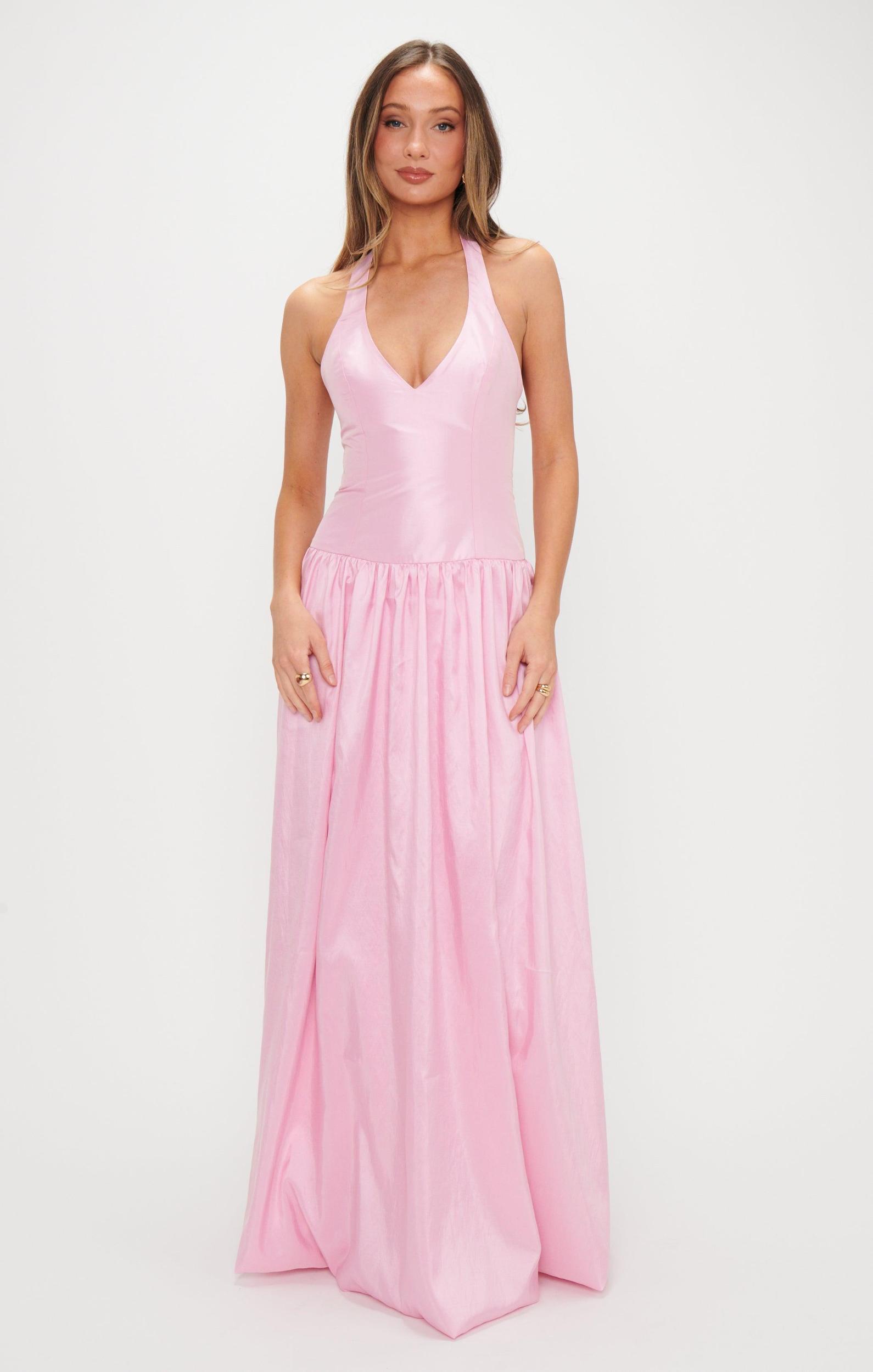 Eliza Maxi Dress ~ Light Pink Light Taffeta Product Image