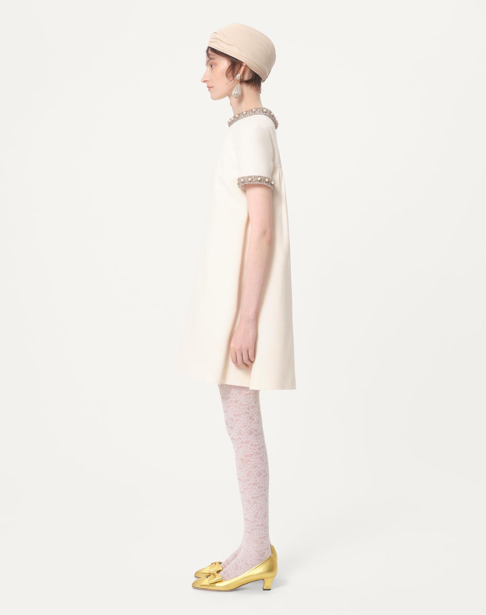 Embroidered Crepe Couture Short Dress Product Image