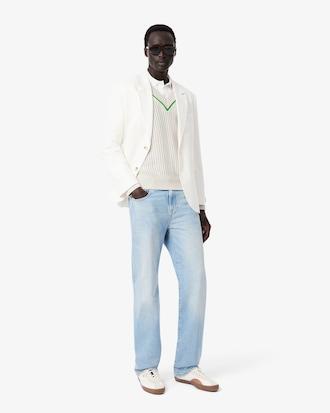 V Neck Striped Tennis Sweater Product Image