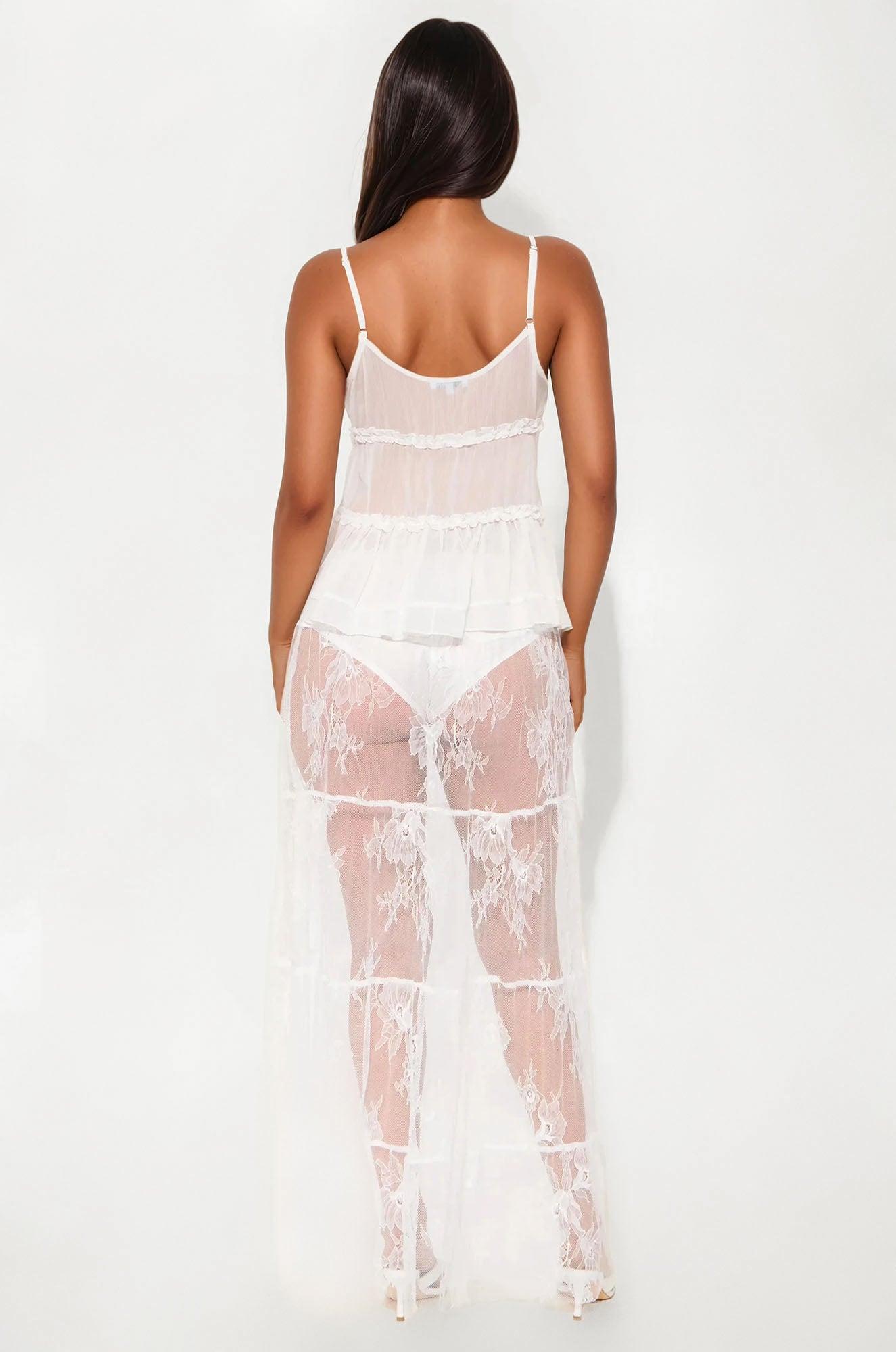 Better Together Chiffon Tie Front Top - White Female Product Image