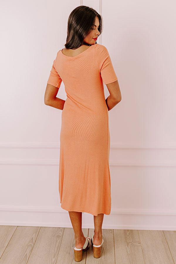 Summer Breeze Ribbed Midi in Orange Product Image