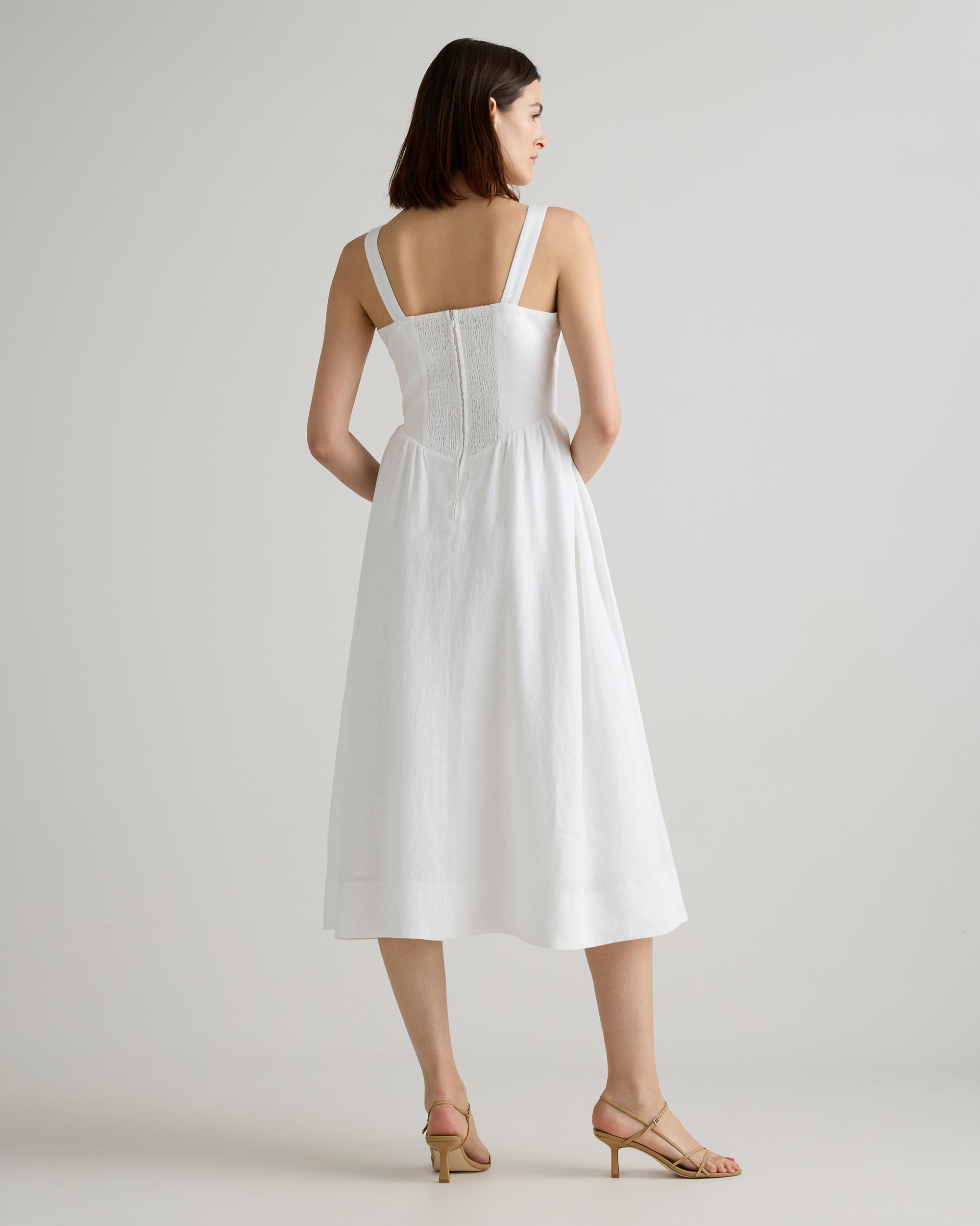 Quince | Women's 100% European Linen Corset Midi Dress Size XL Product Image