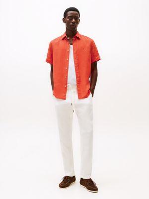 Regular Fit Pigment-Dyed Linen Shirt Product Image