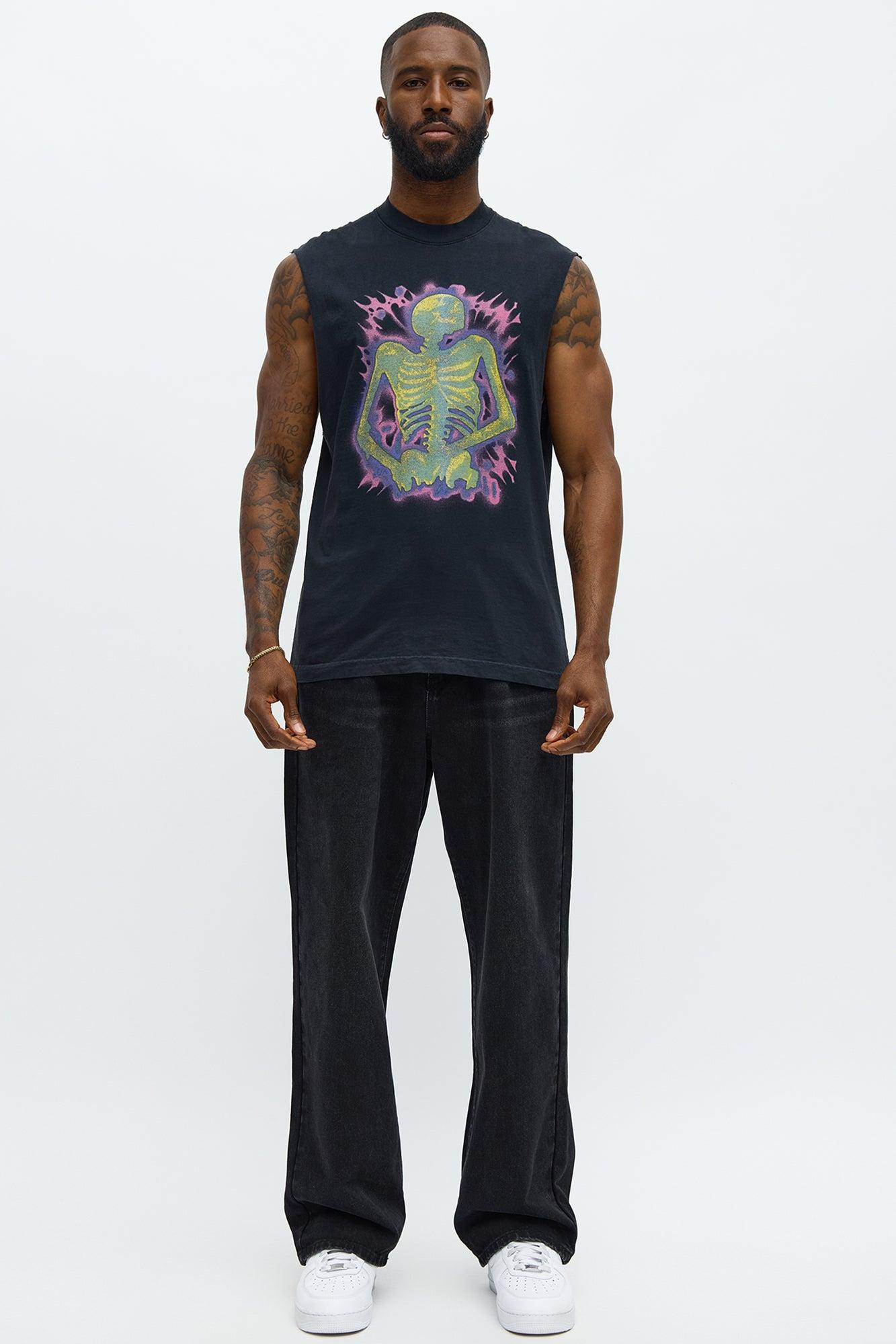 Big Aura Muscle Tee - Black Wash Male Product Image