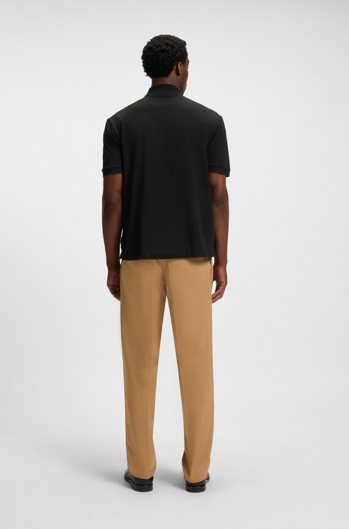 BOSS - Cotton-piqué polo shirt with Double B monogram - Black Product Image