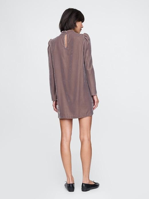 Recycled Velvet Puff-Sleeve Mini Dress Product Image