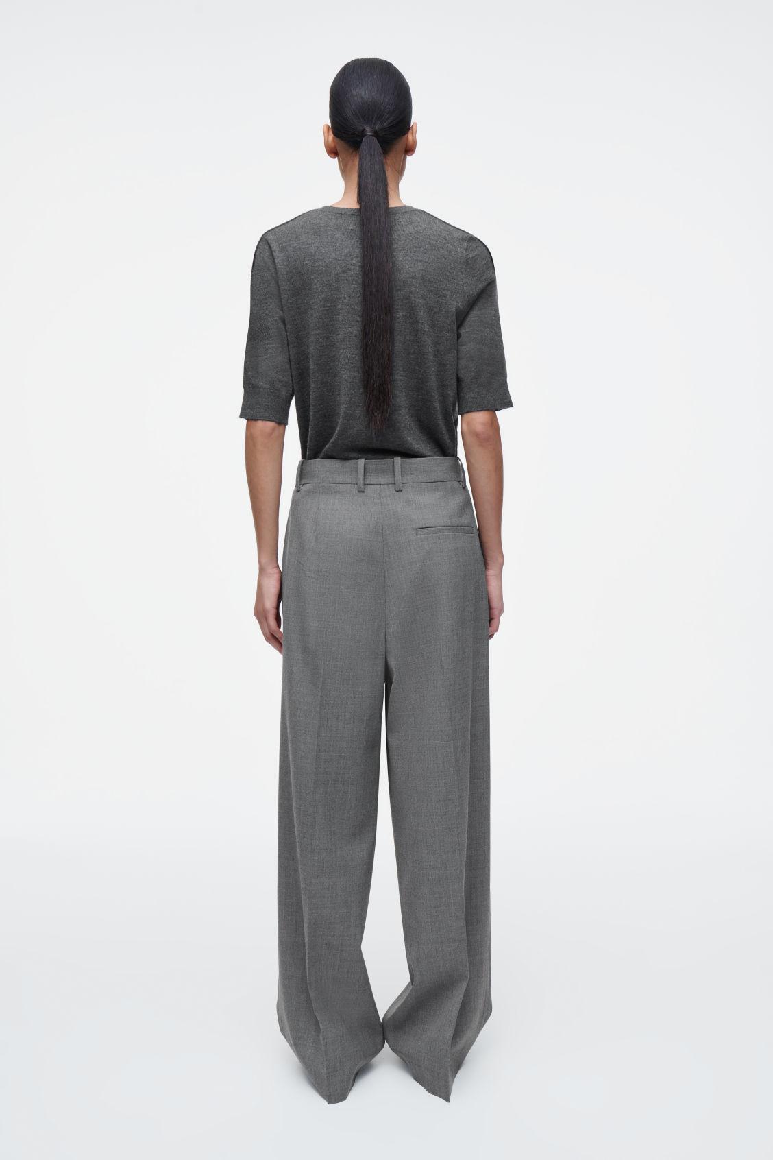 RELAXED TWILL WIDE-LEG PANTS Product Image
