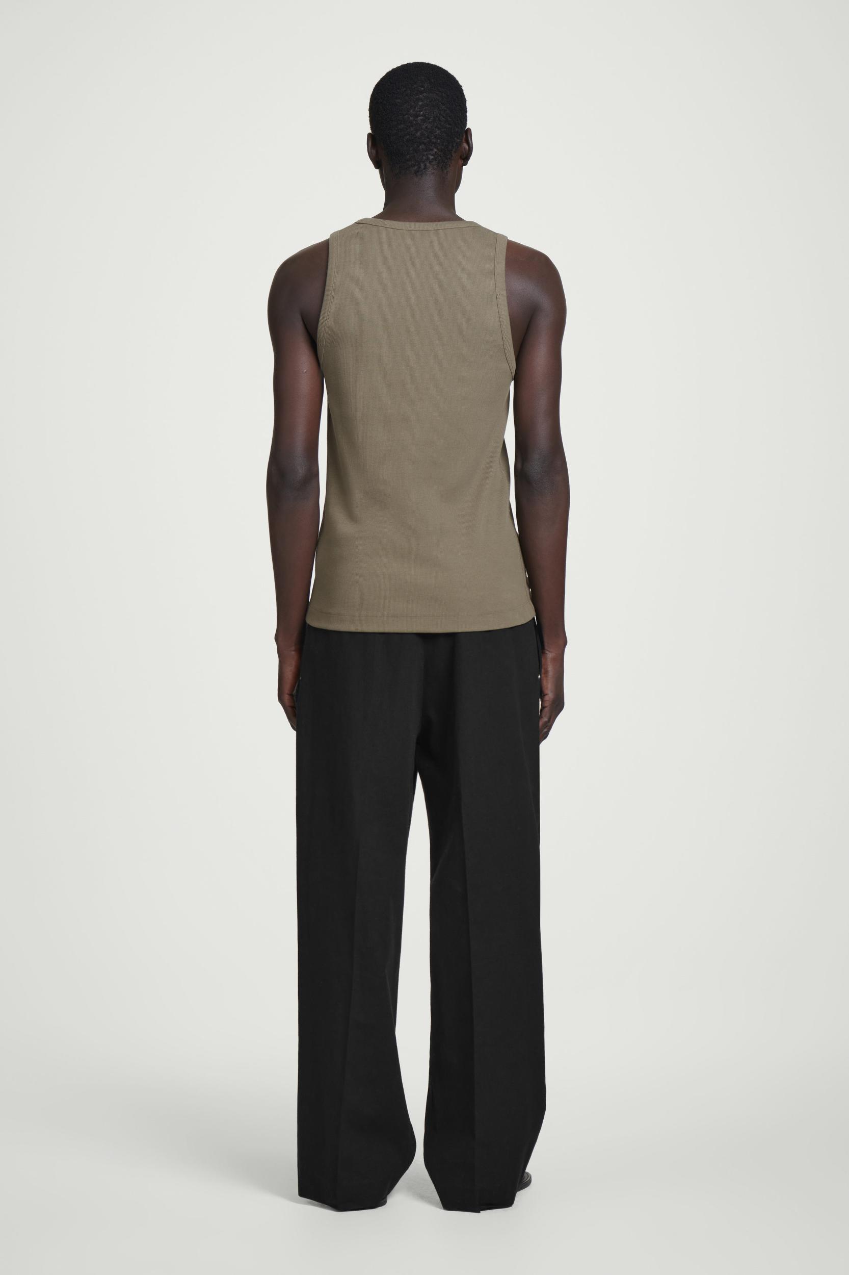 SLIM RIBBED COTTON TANK TOP Product Image