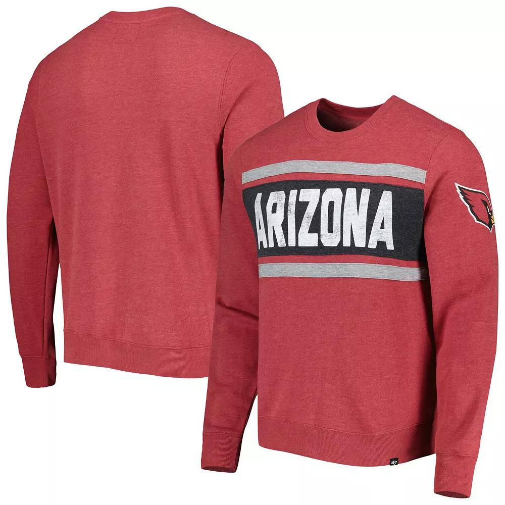 Men's '47 Heathered Cardinal Arizona Cardinals Bypass Tribeca Pullover Sweatshirt,  Product Image