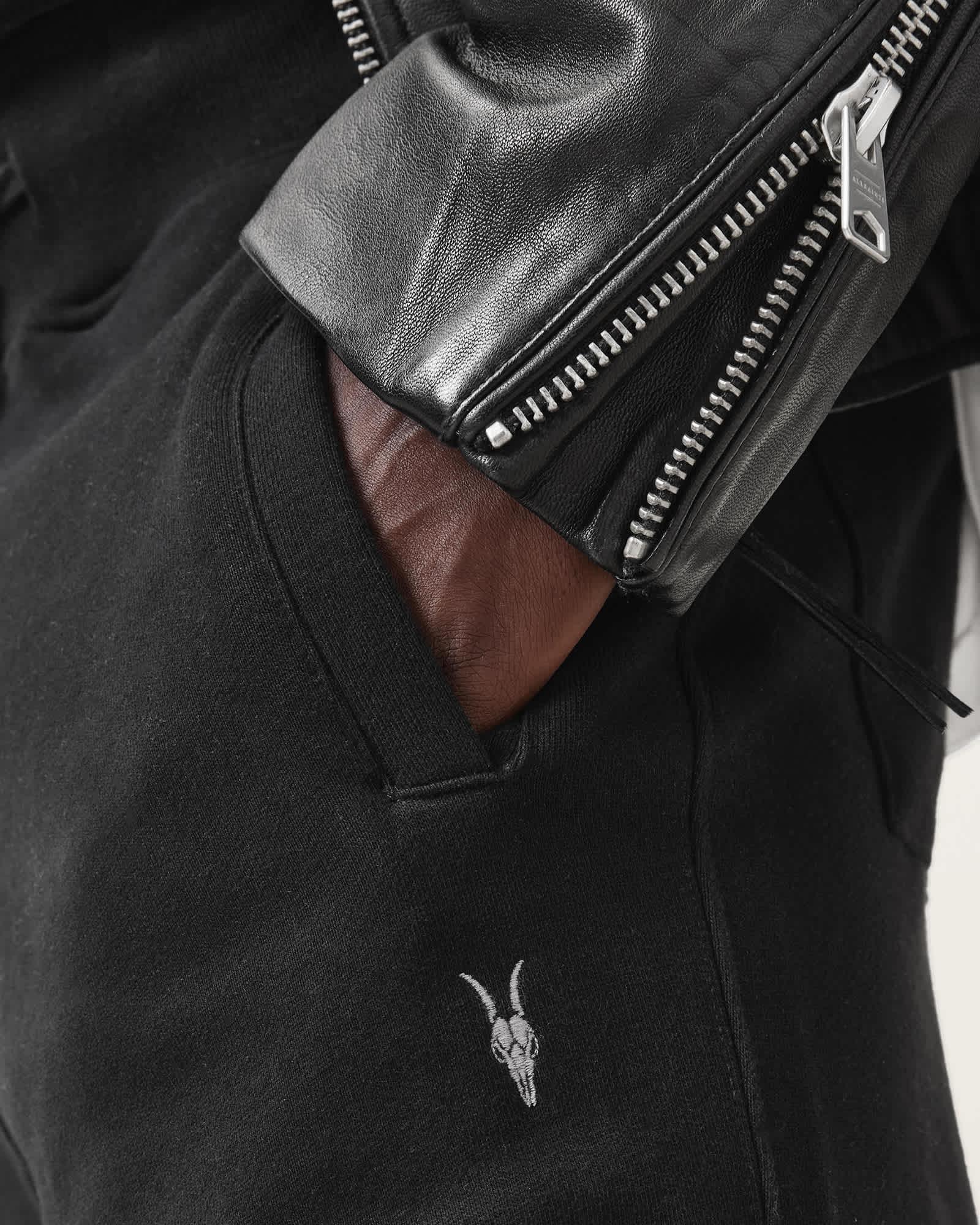 Raven Cuffed Slim Fit Ramskull Sweatpants CARTER GREY | ALLSAINTS US Product Image