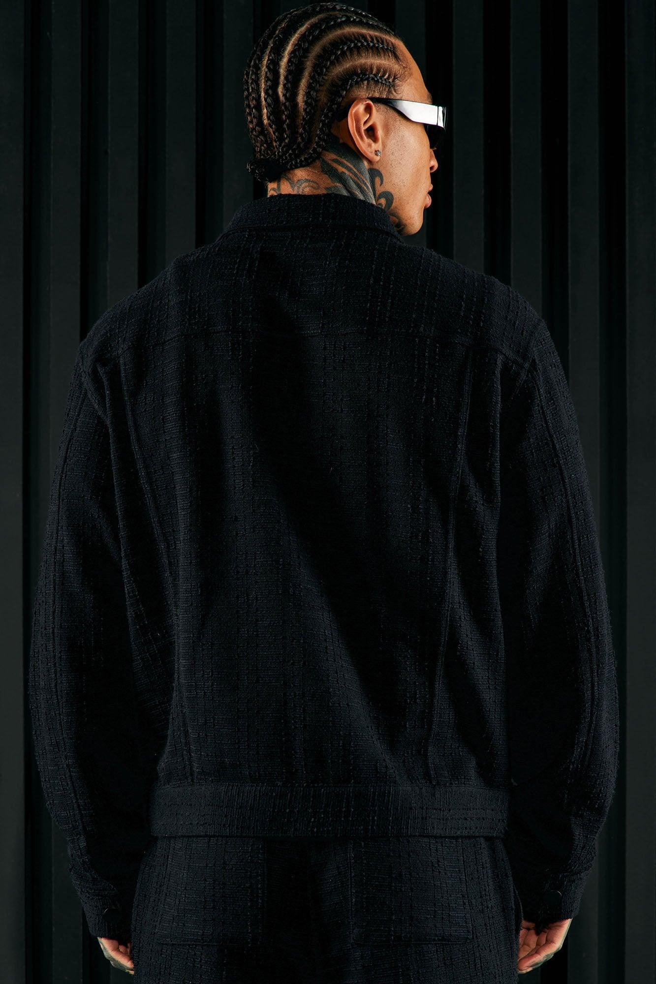Jordan Textured Trucker Jacket - Black Product Image
