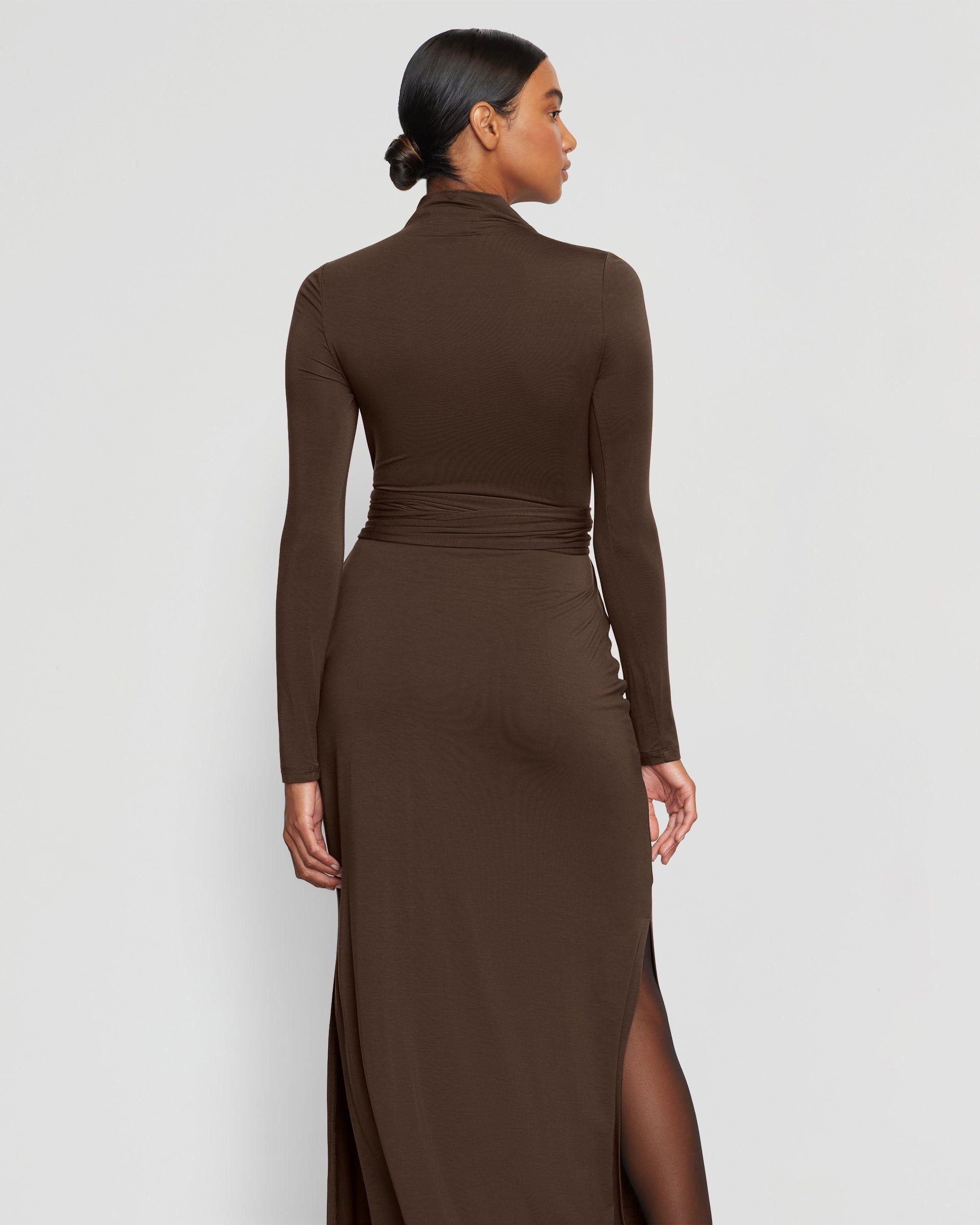 Vero Tie-Front Long-Sleeve Dress Product Image