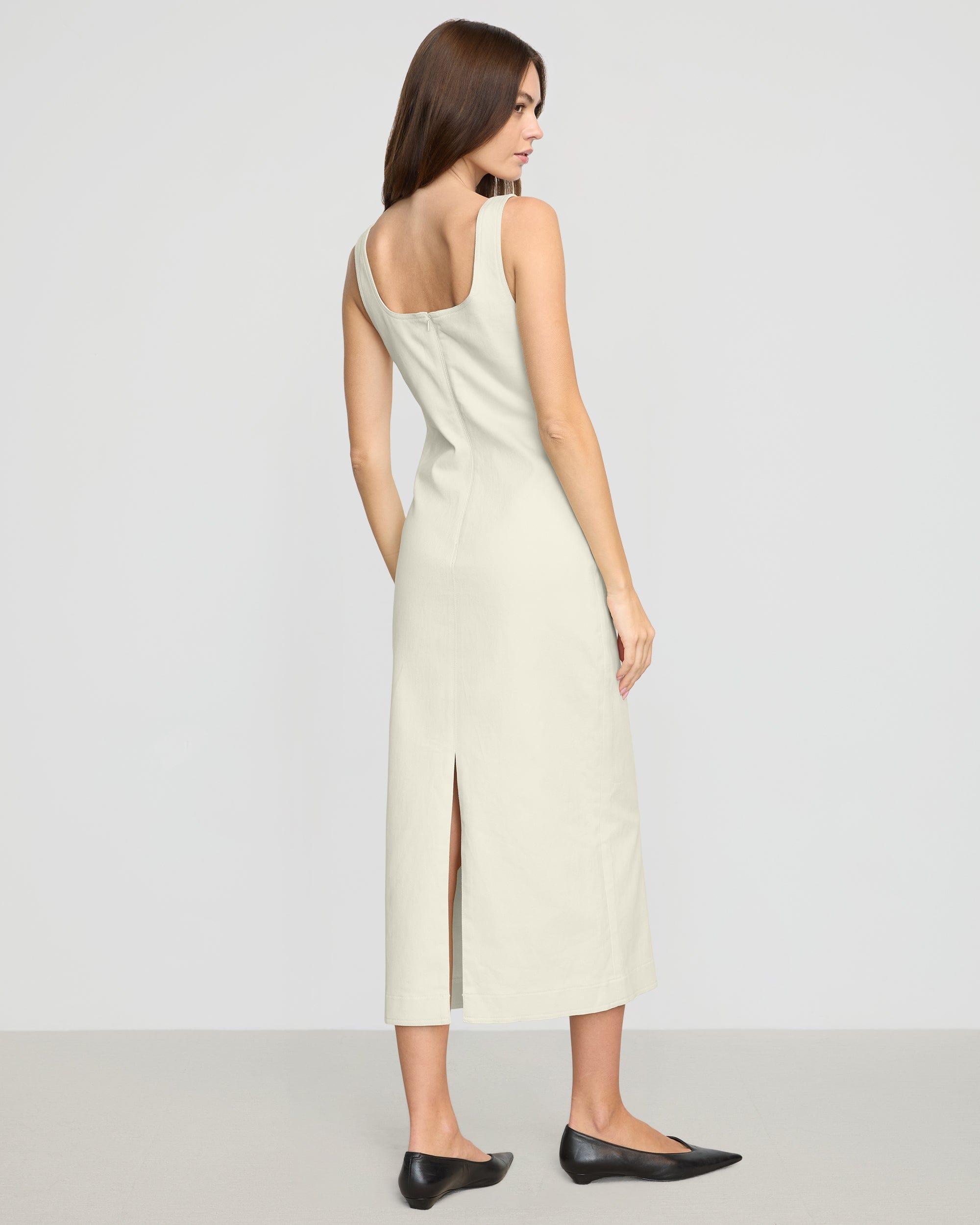 Mona Cotton Twill Scoop-Neck Dress Product Image