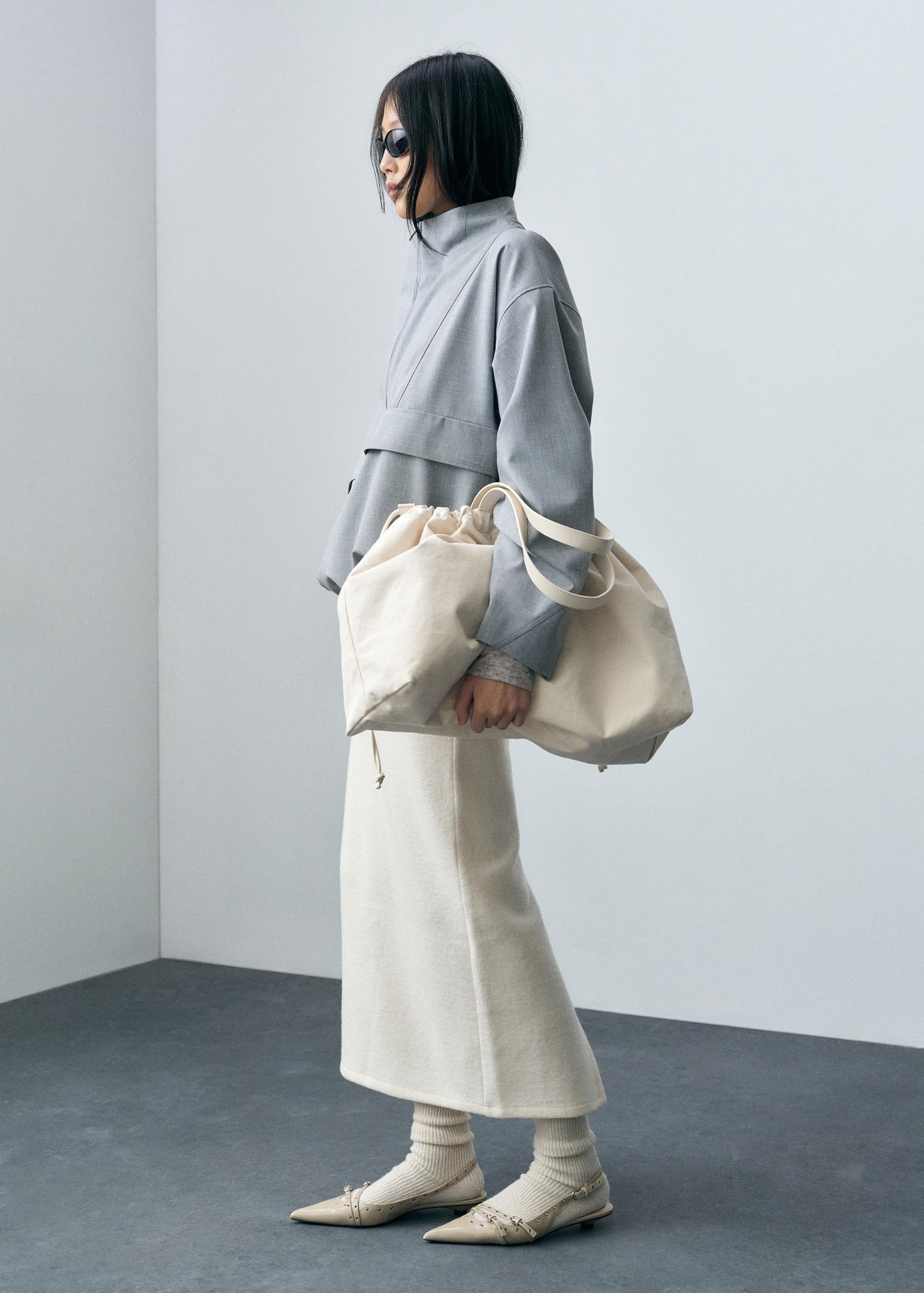 Wool-blend midi-skirt - Women | MANGO USA Product Image