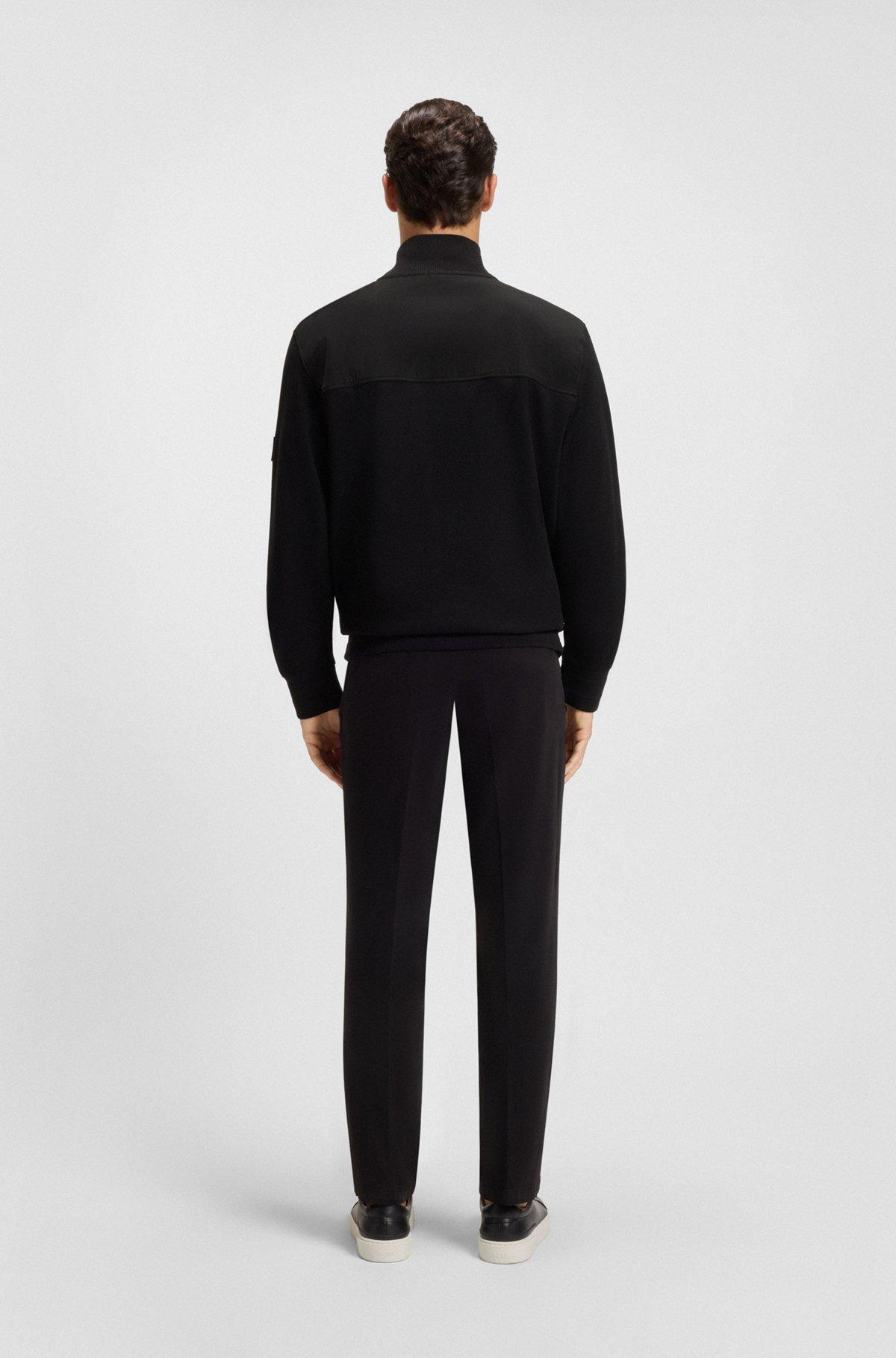 Mercerized-cotton regular-fit sweatshirt with logo patch Product Image