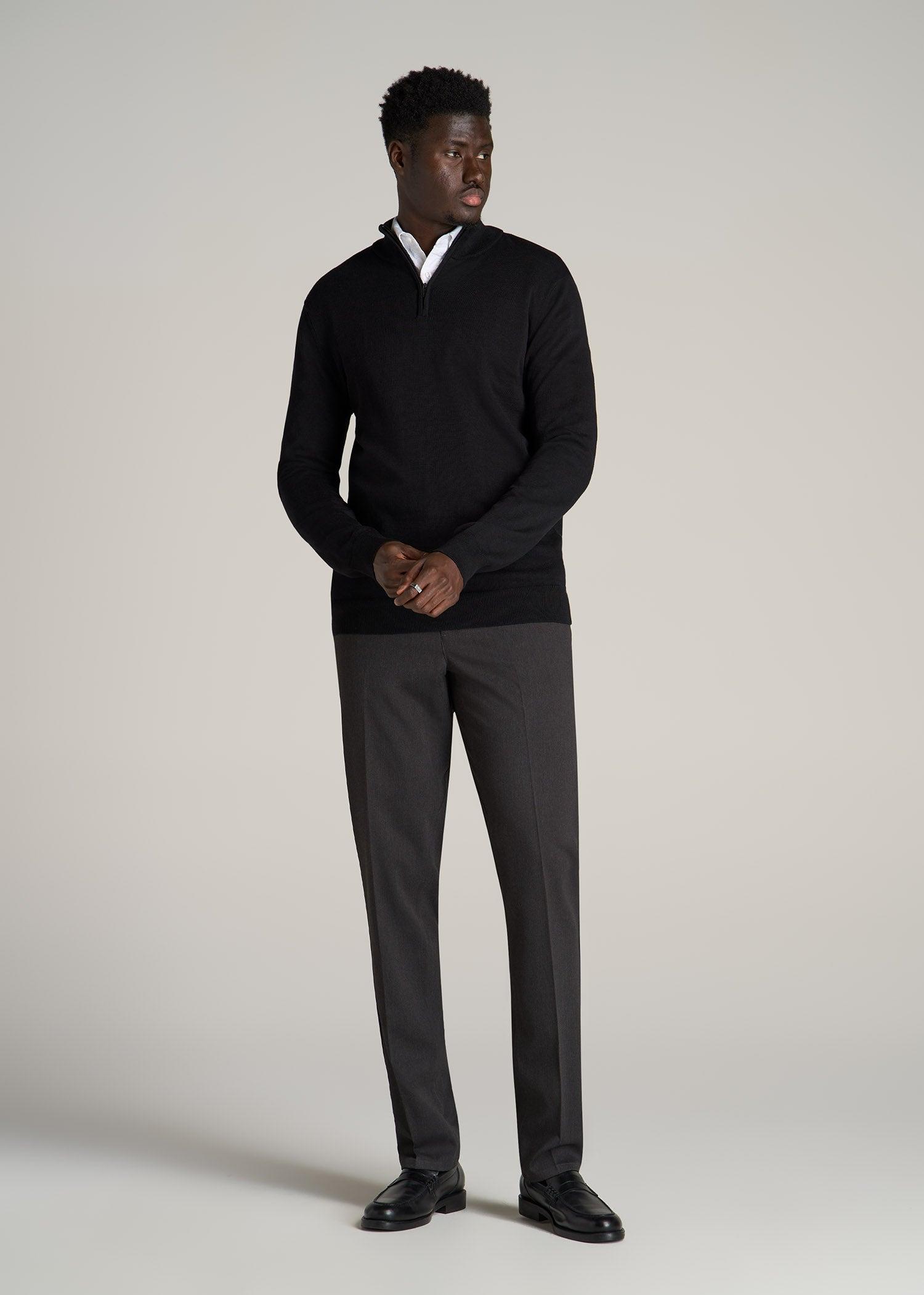 TAPERED-FIT Stretch Dress Pants for Tall Men in Black Male Product Image