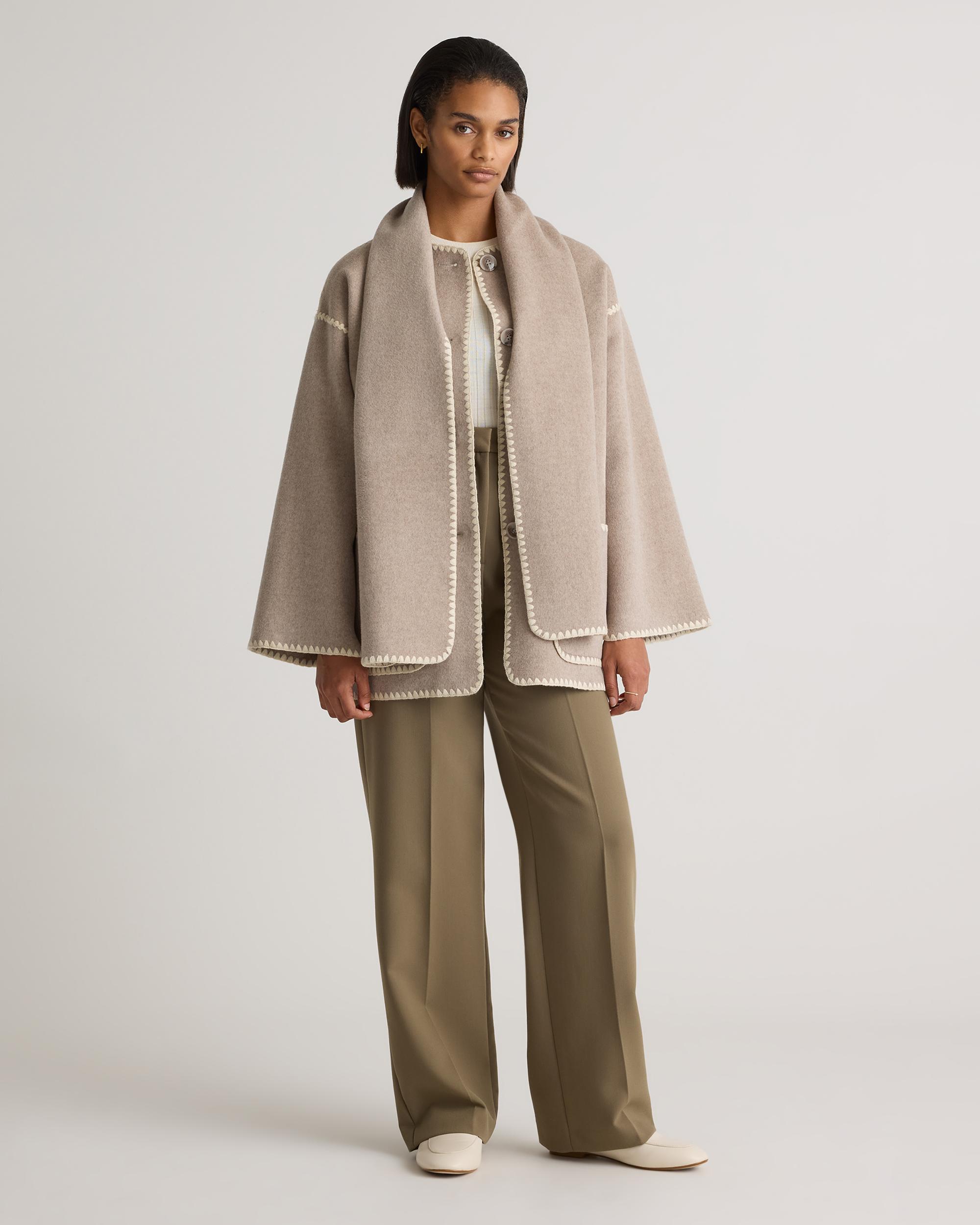 Quince | Women's Double-Faced Merino Wool Scarf Coat Product Image