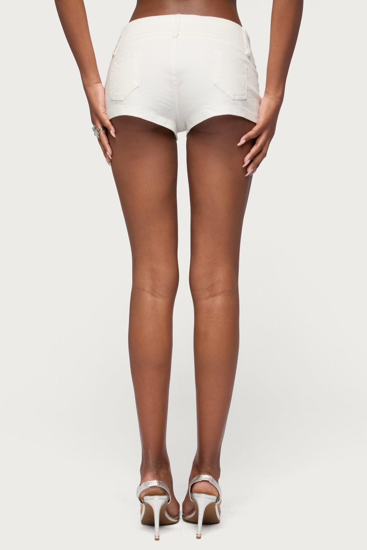 Studded Belt Denim Micro Shorts Product Image