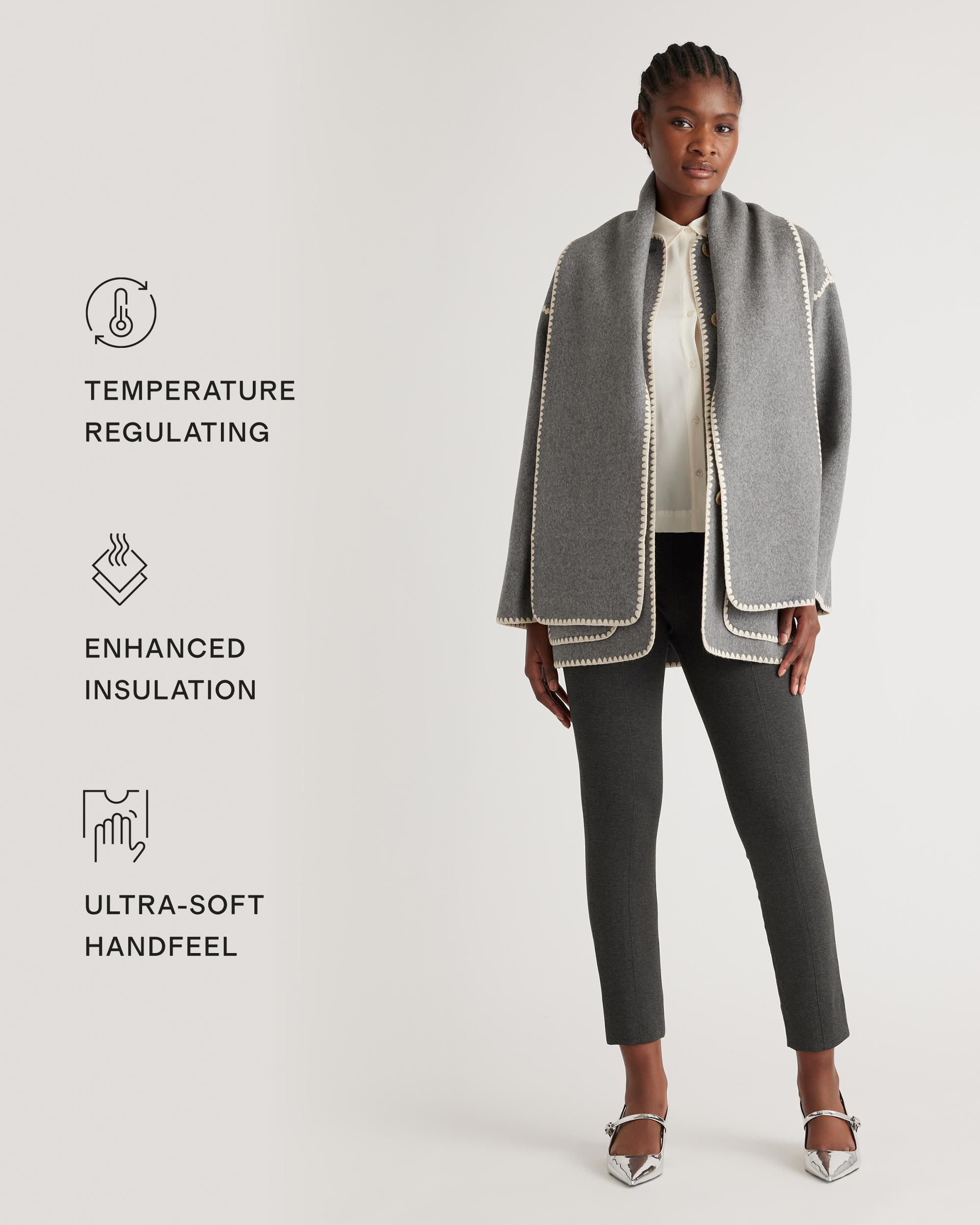 Quince | Women's Double-Faced Merino Wool Scarf Coat Product Image