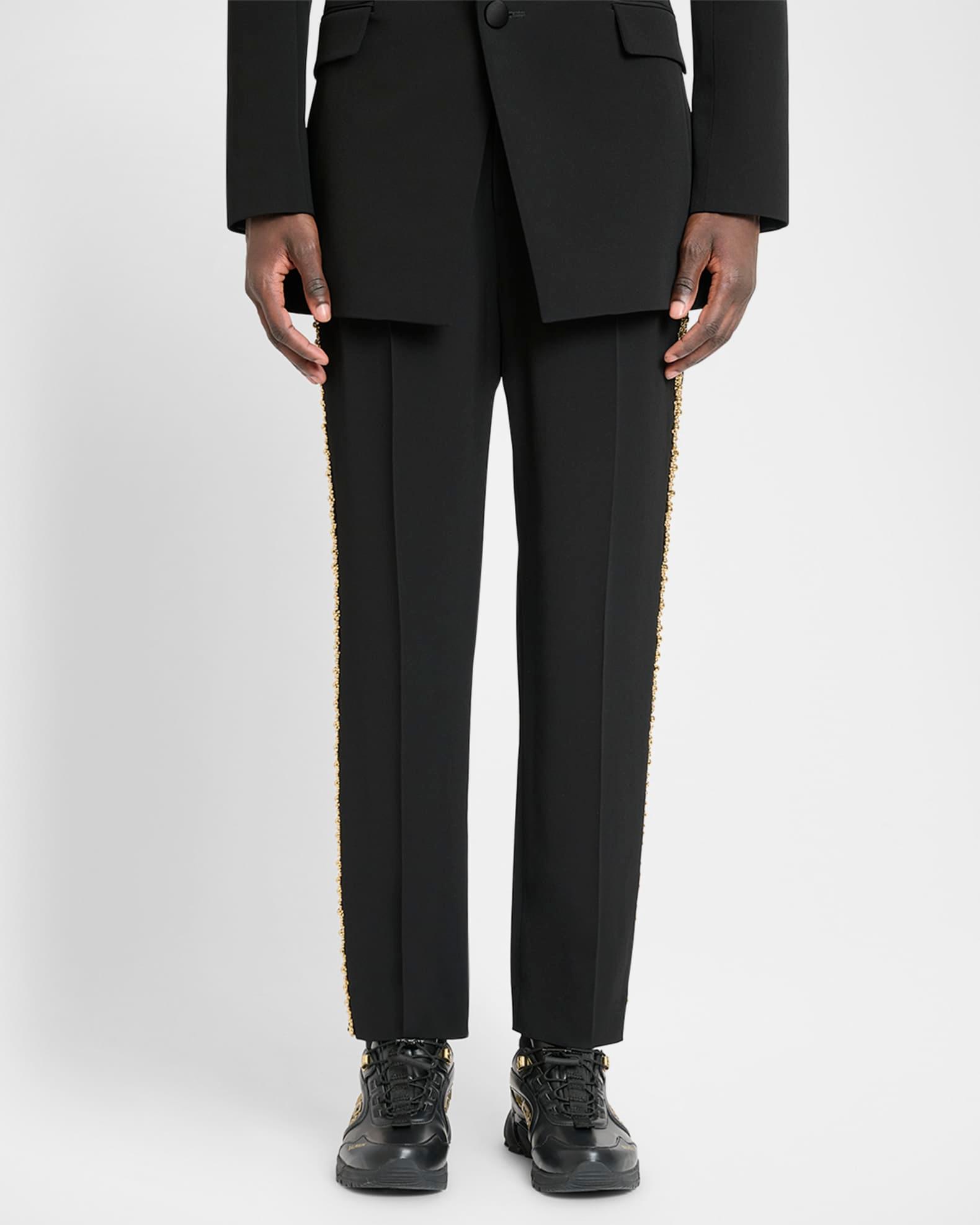 Men's Straight-Fit Bead Embroidered Pants Product Image