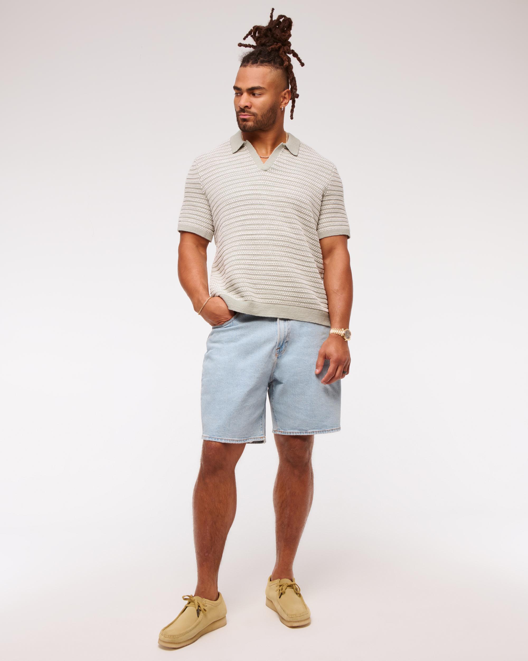 Athletic Loose Denim Short Product Image
