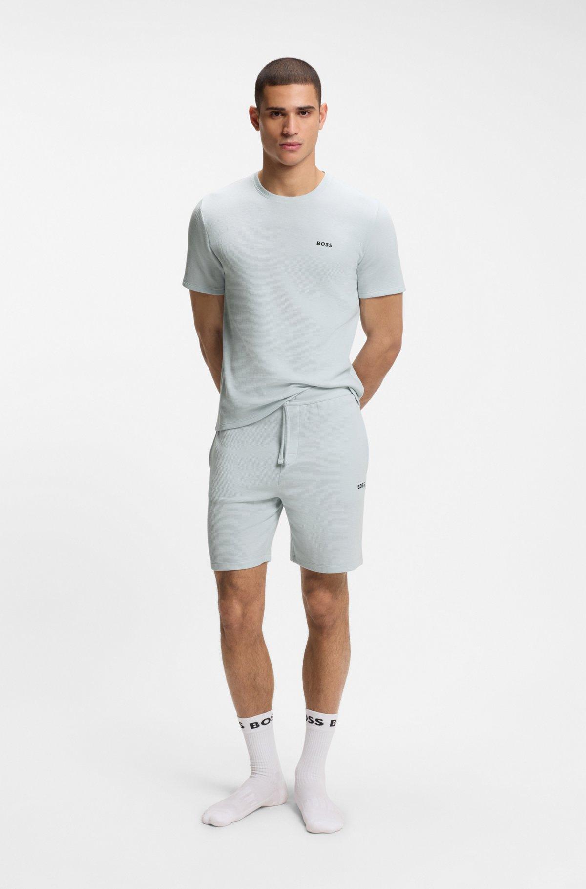 Cotton-blend pajama T-shirt with embroidered logo Product Image
