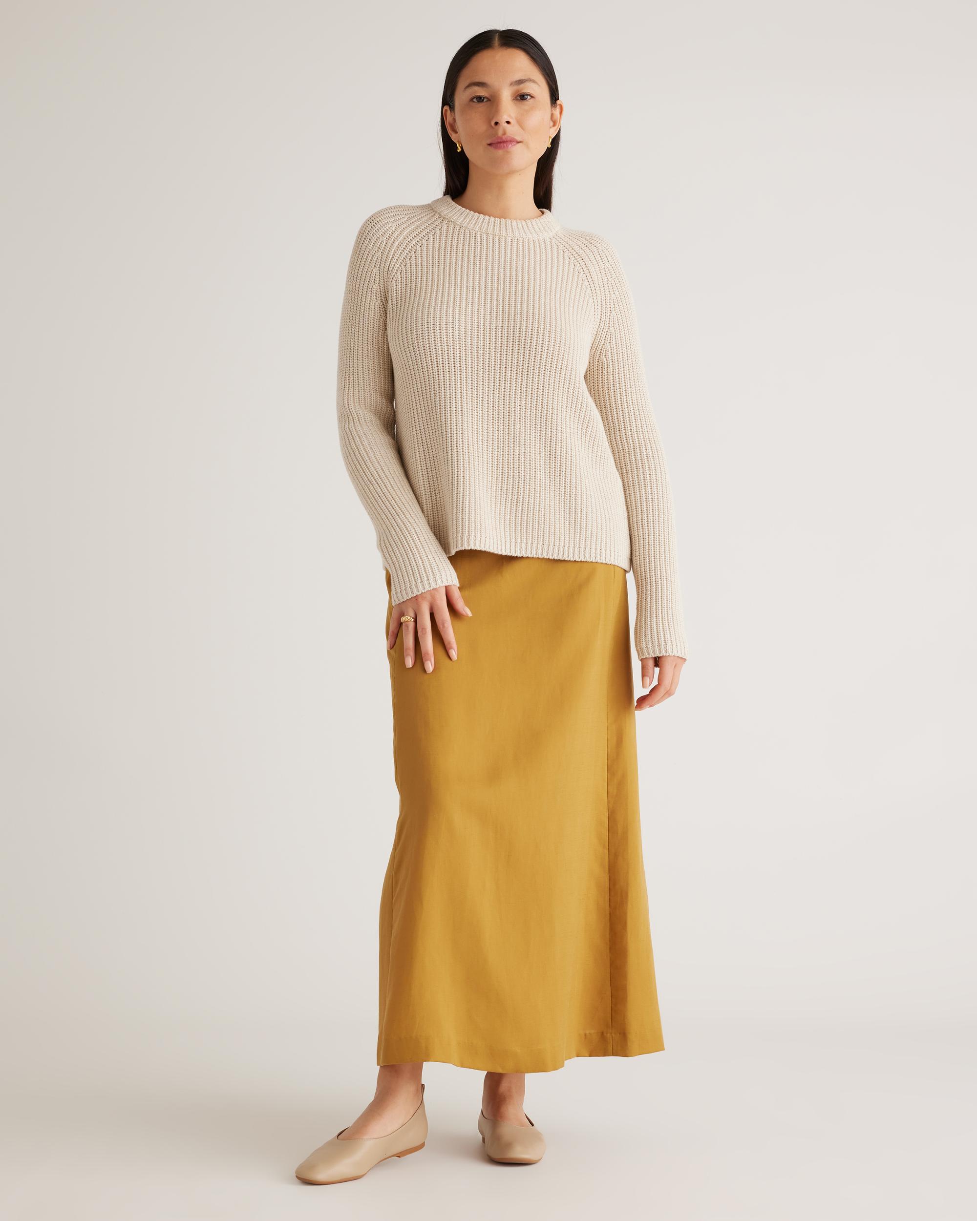 Quince | Women's Fisherman Crew Sweater Size XL, Organic Cotton Product Image