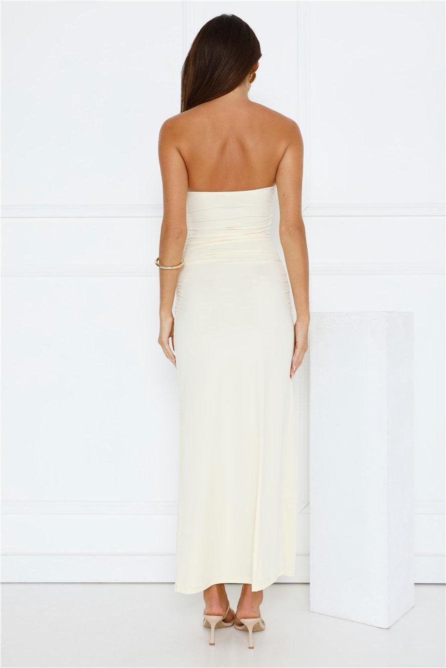 Heat Edit Strapless Maxi Dress Yellow Product Image