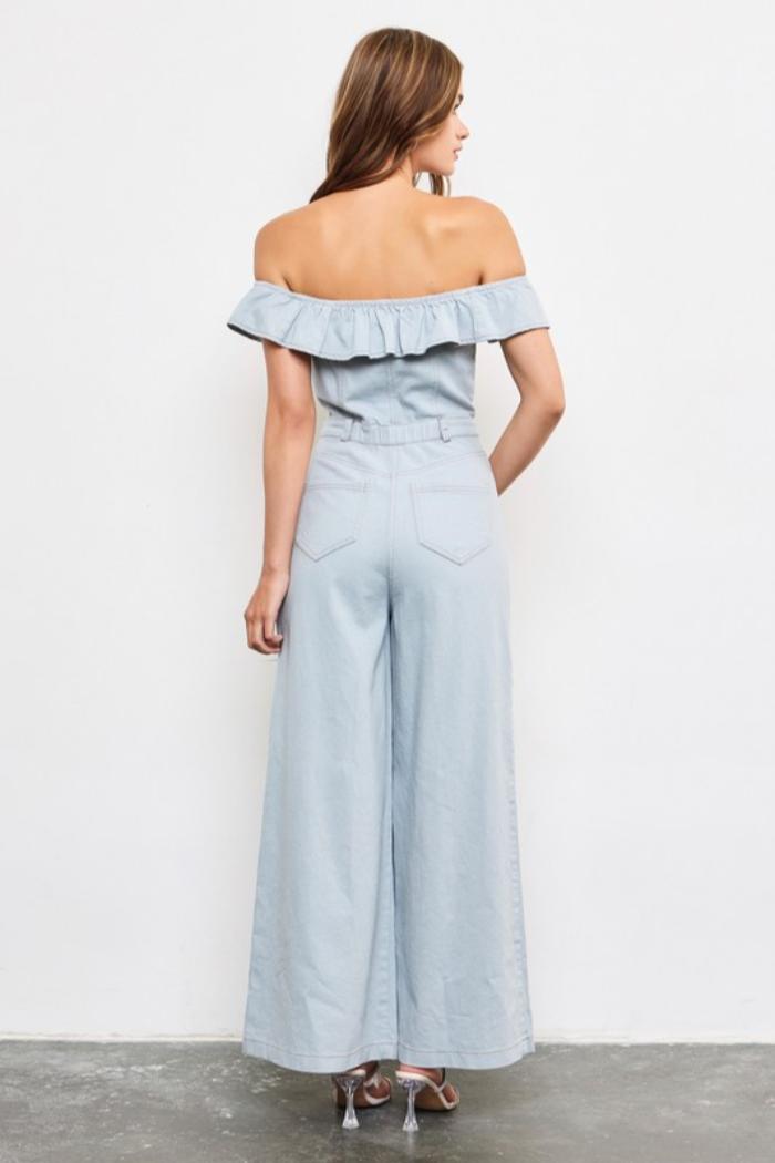 Off Shoulder Ruffle Jumpsuit Product Image