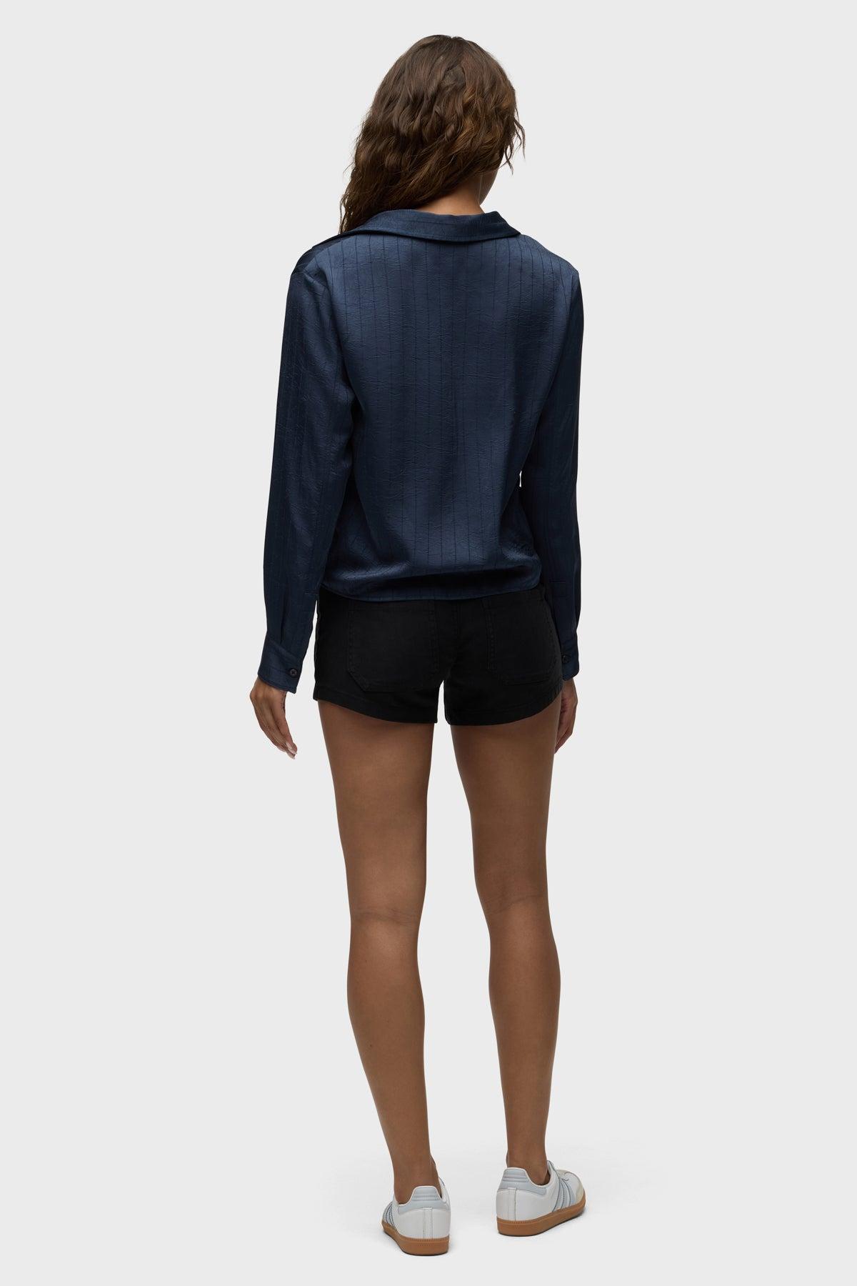 Long Sleeve Knotted Button Down Shirt Female Product Image