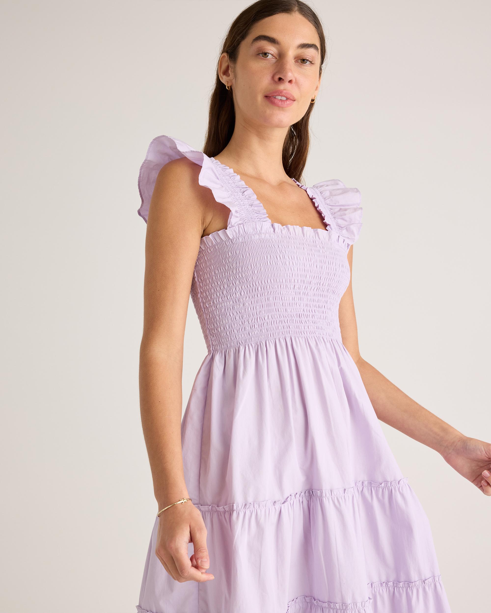 Quince | Women's Poplin Smocked Midi Dress Organic Cotton Product Image