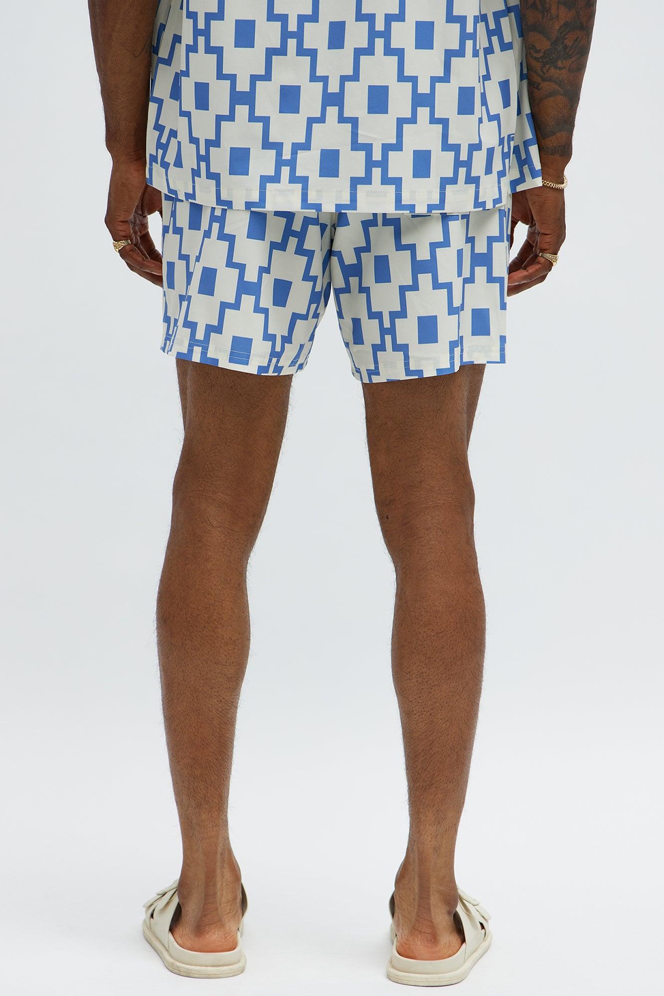 Mosaic Printed Swim Mid Trunk - Blue/combo Male Product Image