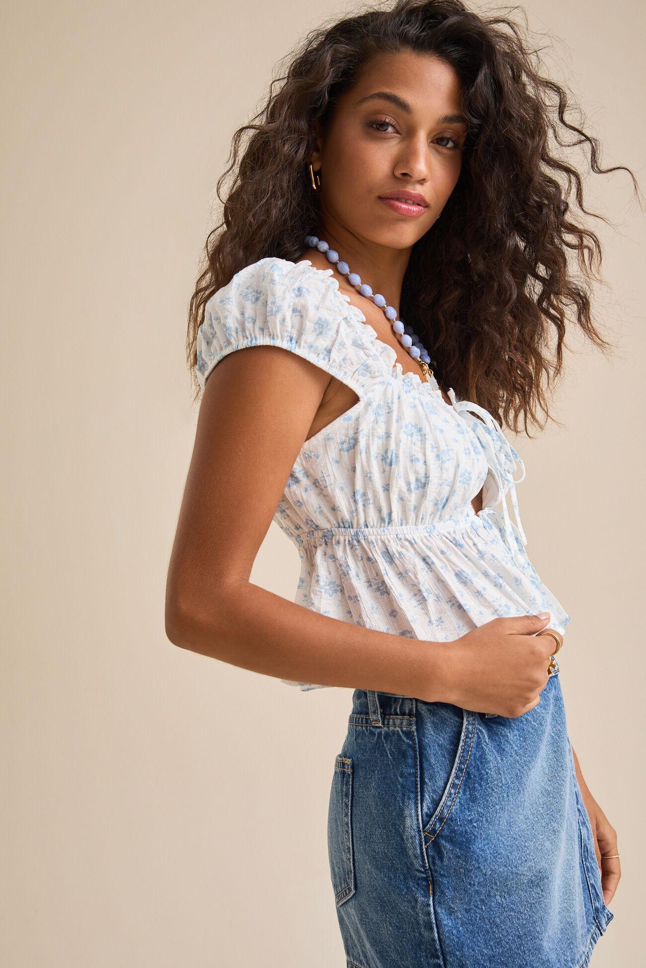 Talia Tie Front Floral Top Product Image