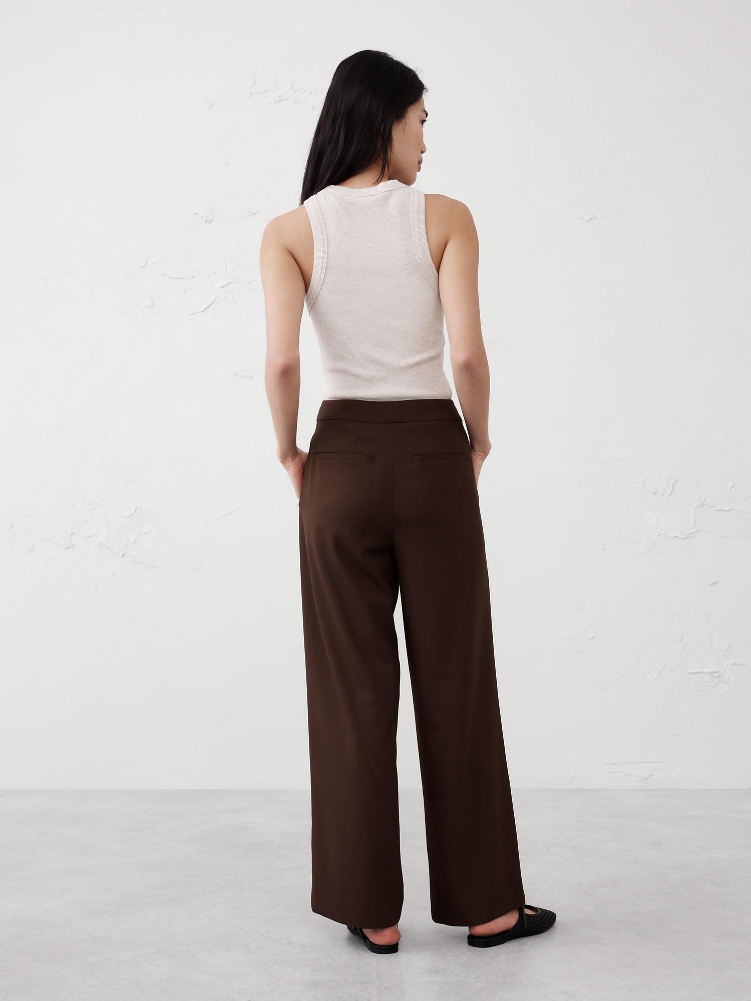 Wide-Leg High-Rise Pleated Pull-On Pant Product Image