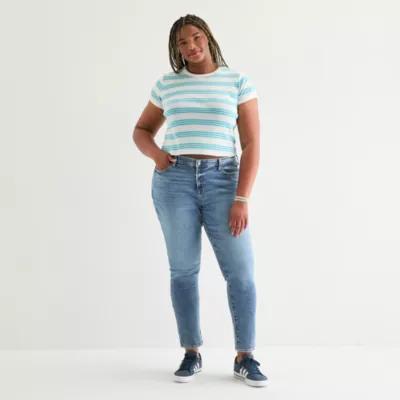 Arizona Womens Stretch Fabric Skinny Fit Juniors Plus Jean Product Image