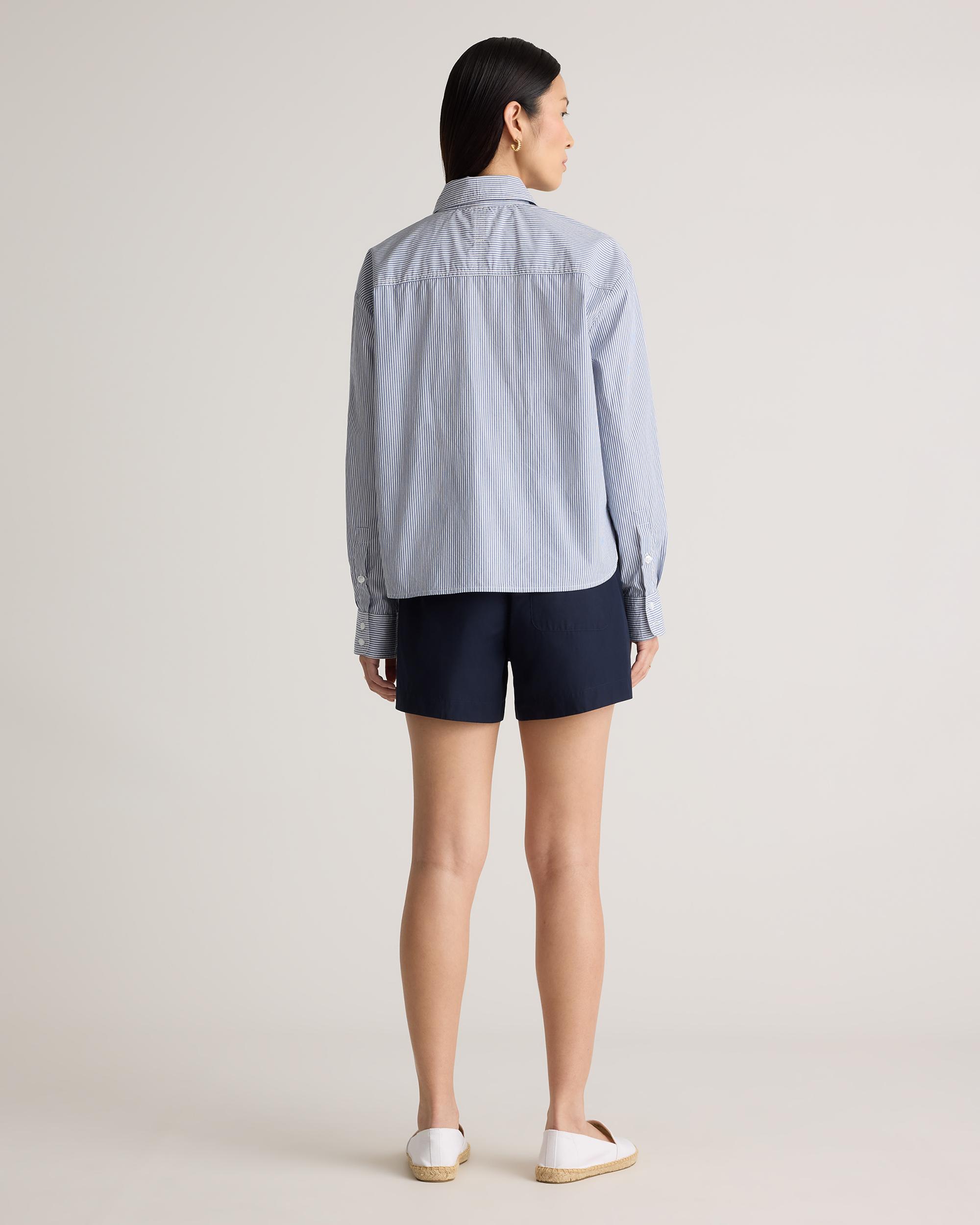 Quince | Women's Poplin Cropped Long Sleeve Shirt Organic Cotton Product Image