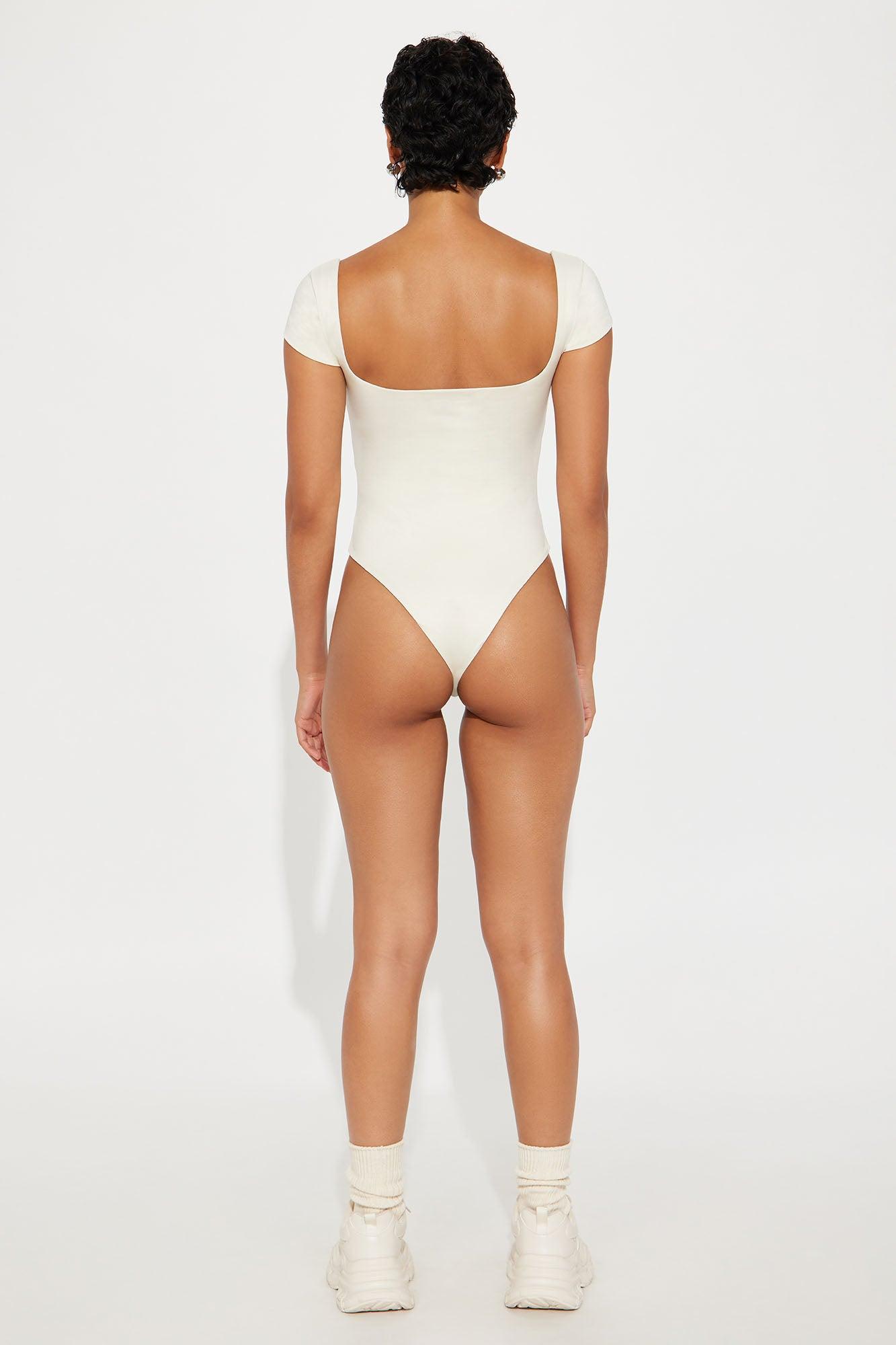 Contour Double Lined Square Neck Bodysuit - Bone Female Product Image