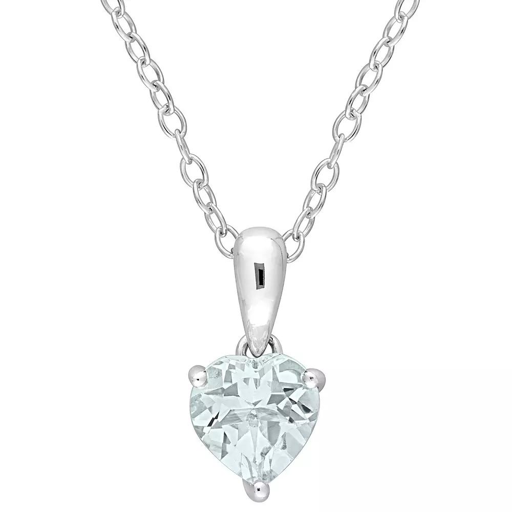 Stella Grace Sterling Silver & Gemstone Heart Stud Pendant Necklace, Womens Red Product Image