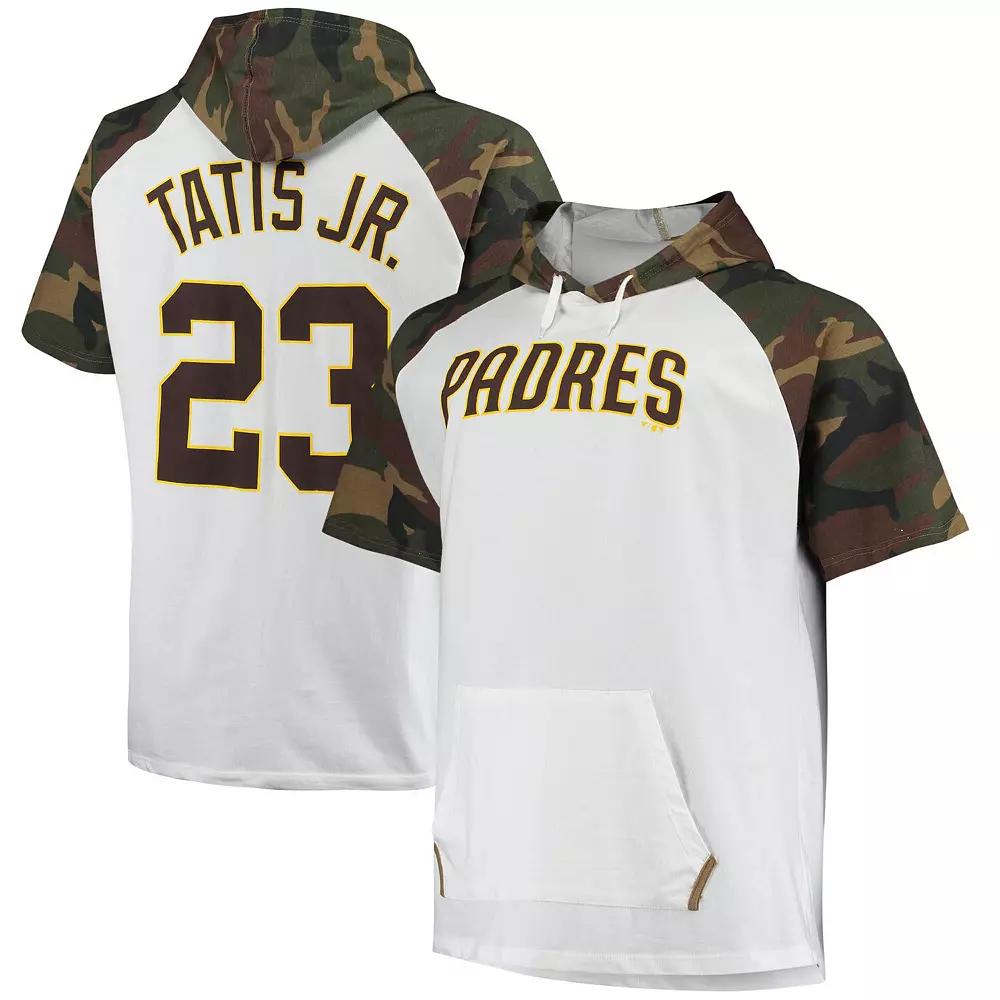 Men's Fernando Tatis Jr. White/Camo San Diego Padres Player Big & Tall Raglan Hoodie T-Shirt, Size: 2XB Product Image